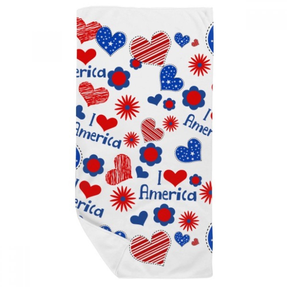 Serviette de bain douce motif floral USA Love Heart de qualité supérieure