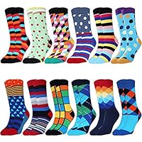 Jeasona 12 Paare Bunte Socken Damen 35-38 Socken Damen Bunt Baumwolle Farbige Witzige Anzugsocken für Frauen