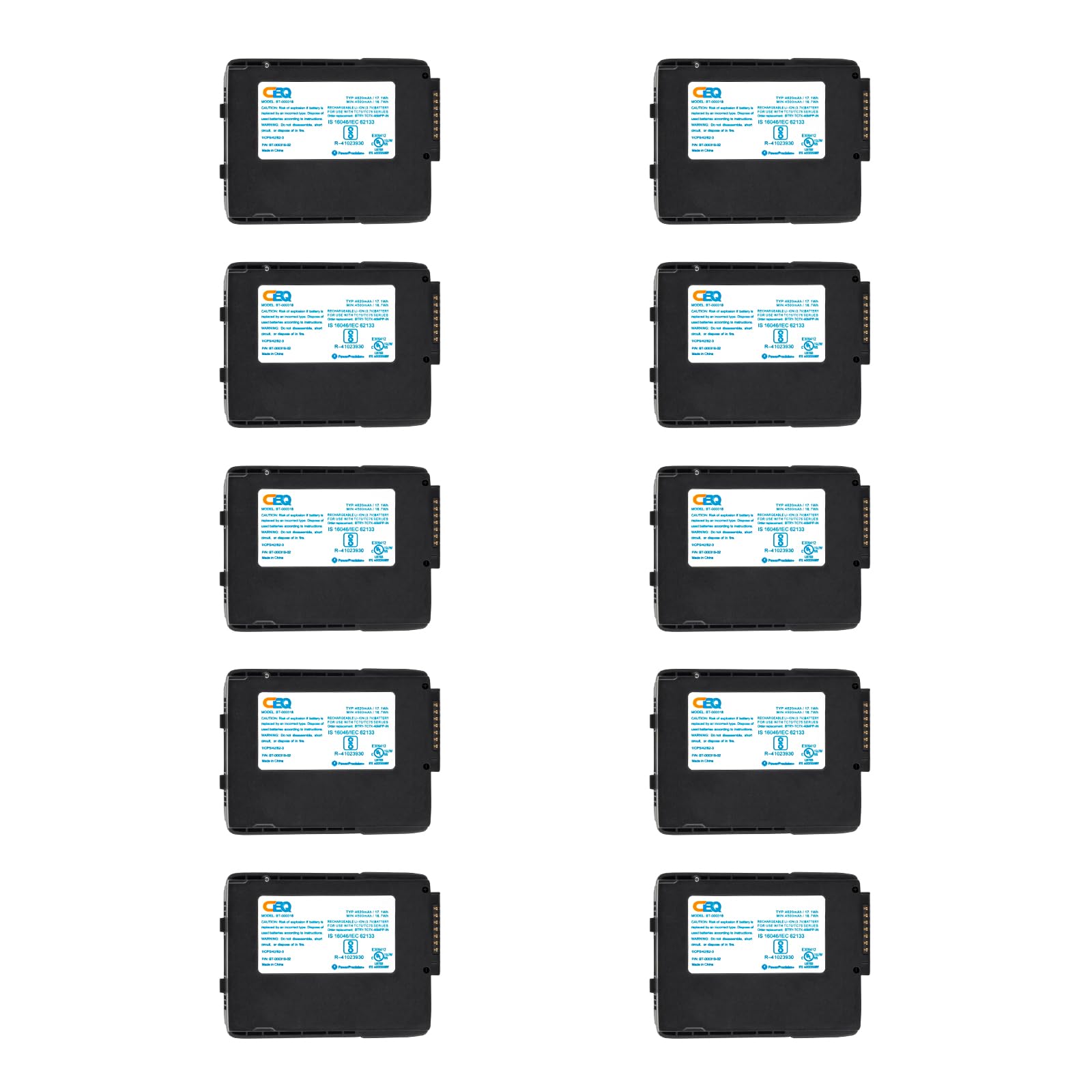 CBQ BT-000318 Battery for Zebra TC77 TC70 TC72 TC75 TC70X TC75X TC720L TC75EK TC75AH TC75GK TC700H TC700K TC77HL,82-171249-01 82-171249-02 BTRY-TC7X-46MA2 Barcode Scanner Replacement Battery (10pcs)