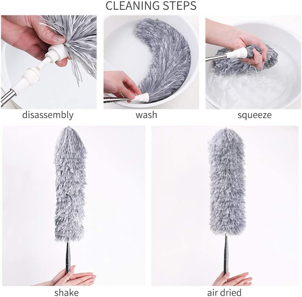 Image of Microfiber Fan Cleaning Mop | Extendable Long Rod Ceiling Fan Duster | Anti-Scratch Dust Cleaner for Home & High Roof Cleaning | पंखा साफ करने वाला डस्टर (Fan Cleaning MOP)