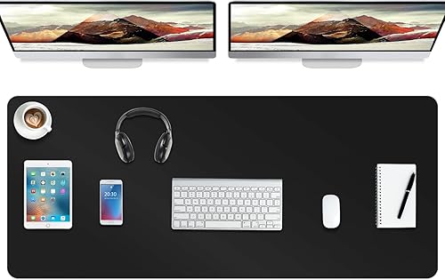 Tapete de escritorio de cuero, 47 x 24 pulgadas, tamaño XXX, grande, impermeable, protector de escritorio para estudiantes, tapete protector de