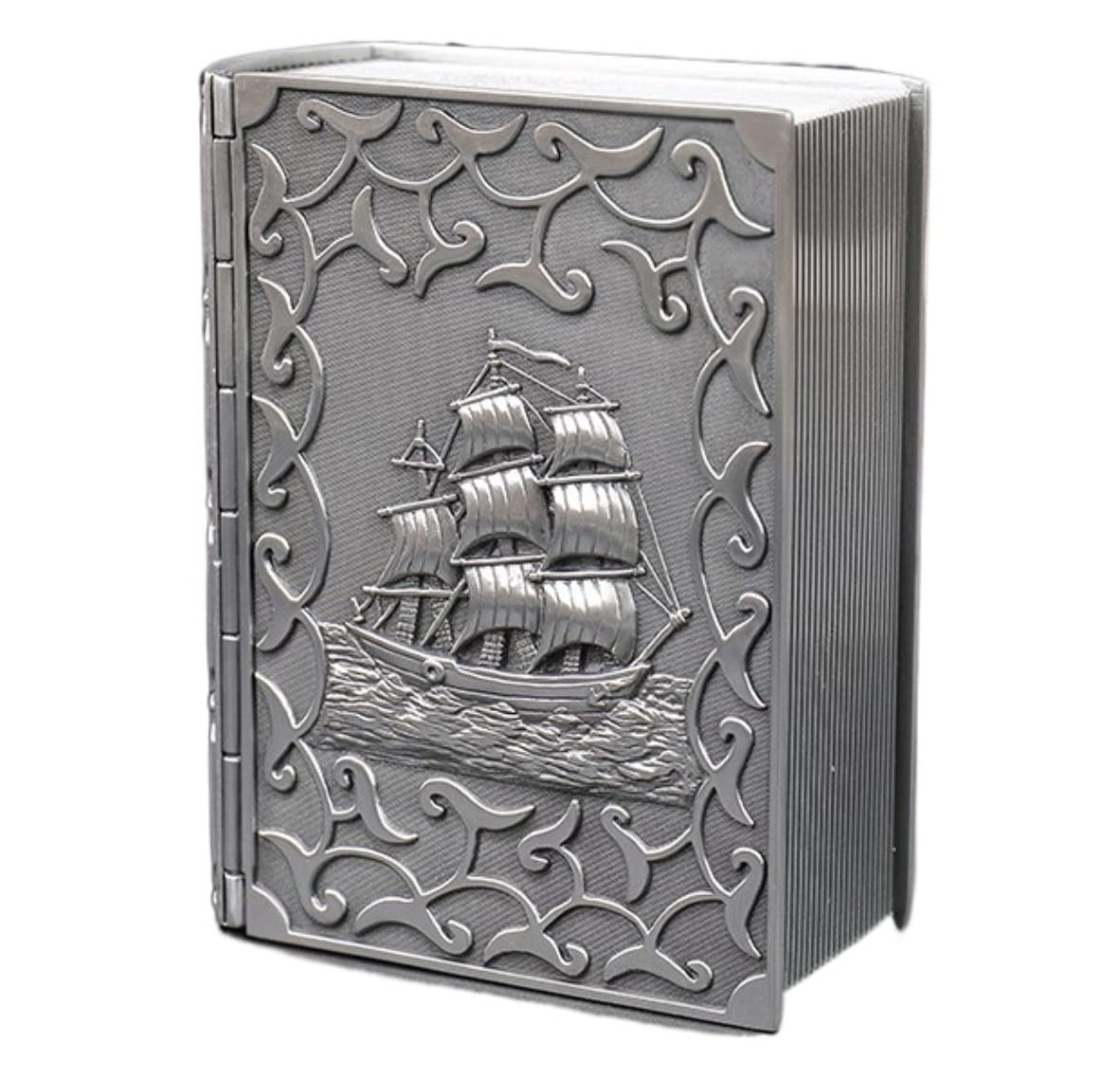 Porta Gioielli Portagioie Portagioie Vintage A Forma Di Libro Portagioie Contenitore In Metallo Argento Antico Per Anello Orecchini Collana Organizzatore Di Archiviazione Portagioielli Porta Gioie ( C