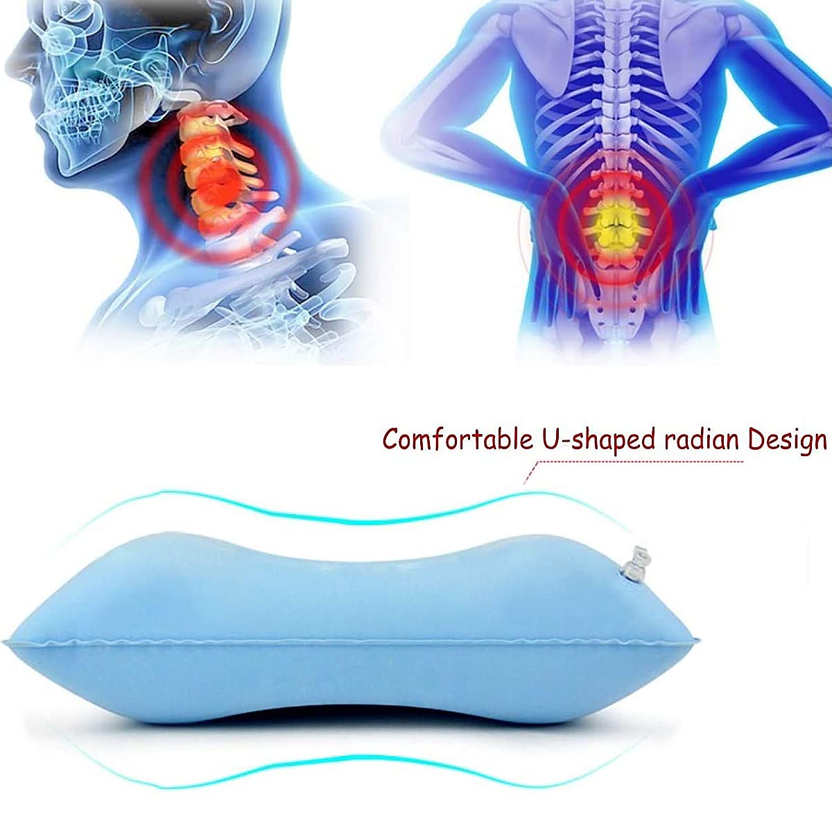 Idocolors 2X Oreillers De Camping Gonflables Oreiller De Plage Léger Et Portable Coussins Pour