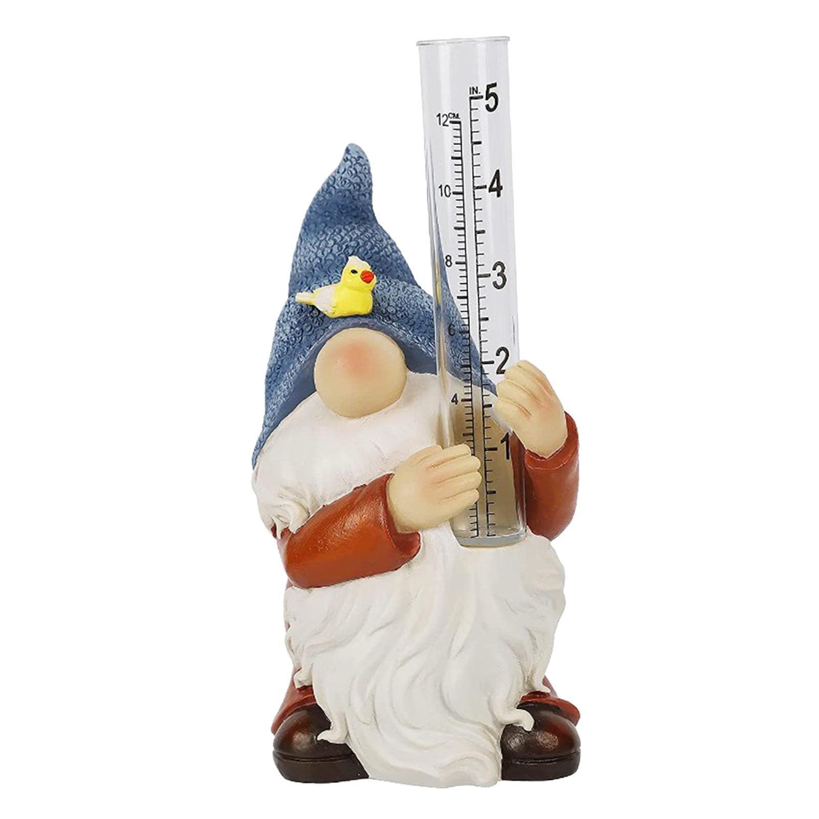 Garden Decor Hand Painted Gnome Rain Gauge Sculpture for Your Home Garden-image-21