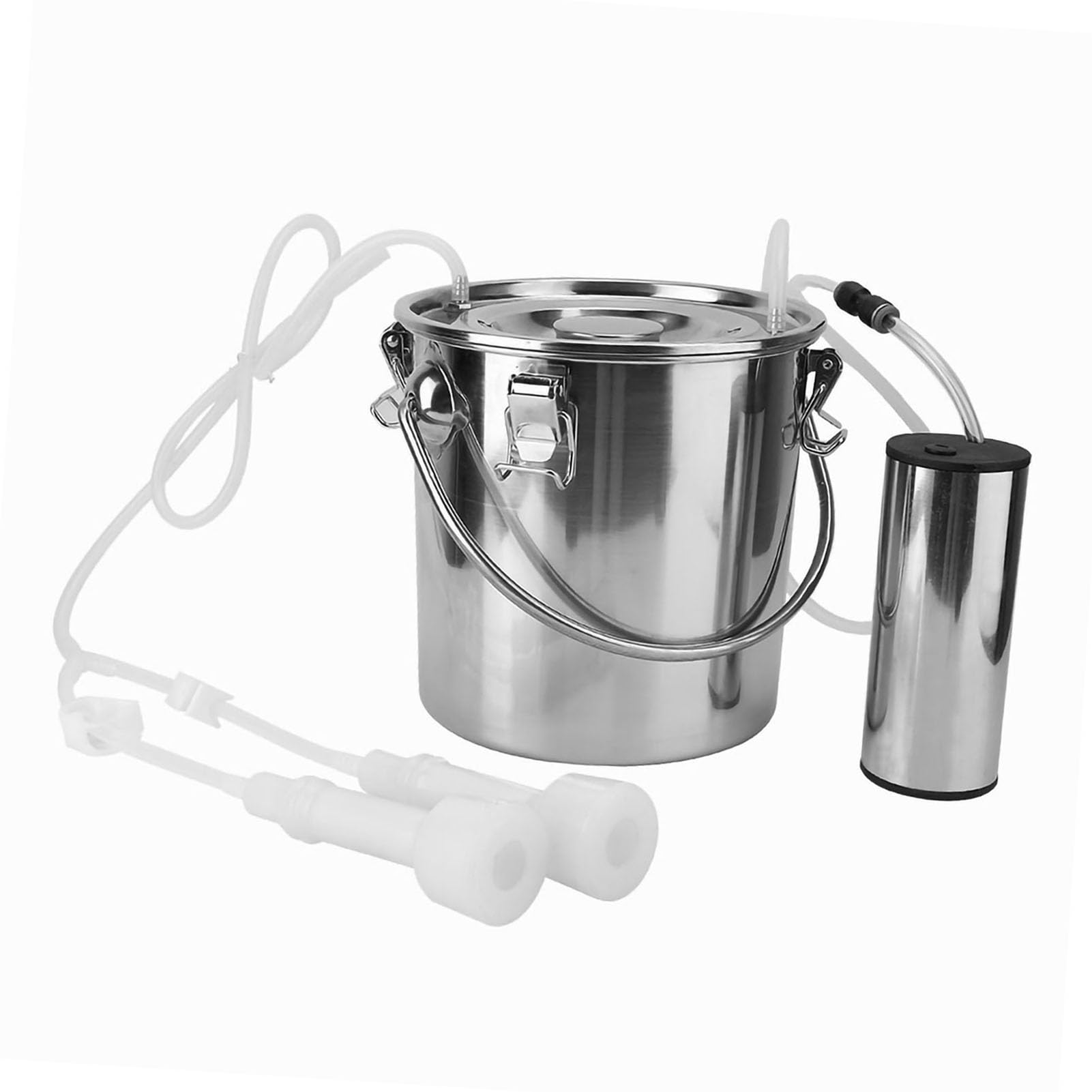 Jiawu Kit de Ordeño Eléctrico Portátil para Ovejas y Cabras, Ordeñadora de Acero Inoxidable de 5 Litros para Vacas, Bomba de Vacío de Succión Suave, Fácil de Limpiar, Antioxidante, Herramienta de