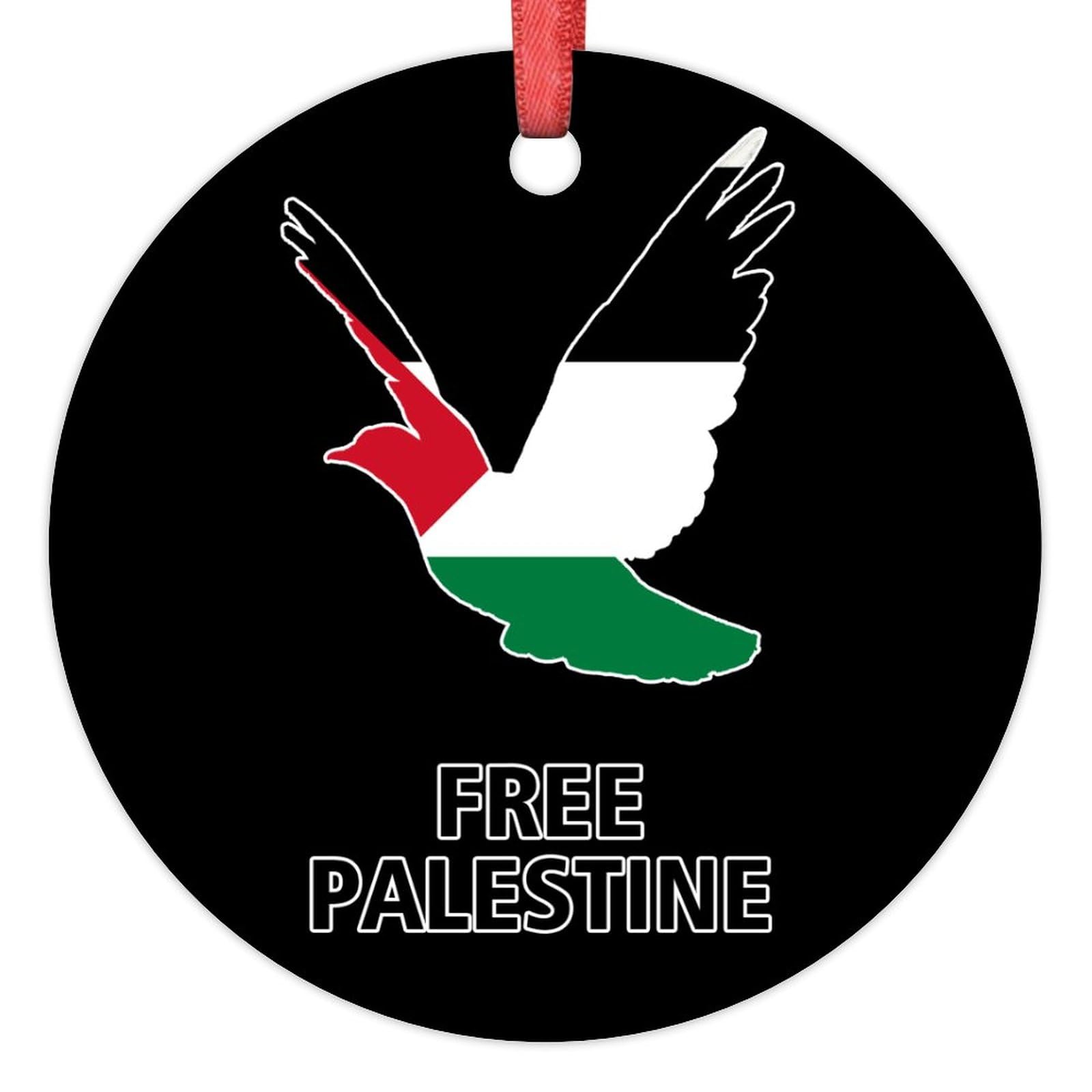 Lmmixee Palestine Flag Christmas Ornaments Free Palestine Christmas Decorations For Tree Country City Souvenir Christmas Ornaments 2023 Keepsake Xmas Anniversary Holiday Birthday Gift