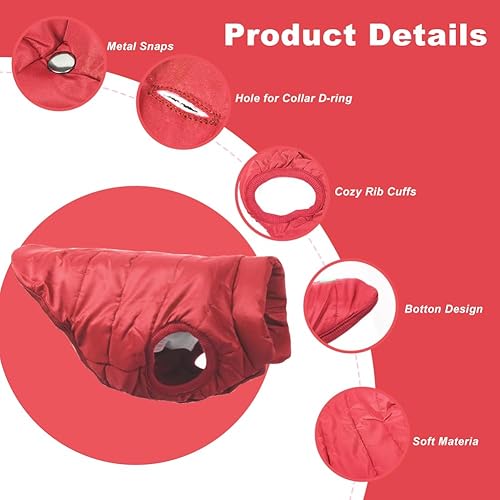 Miniatura 10 de Abrigo cálido para perro, chaqueta resistente al viento para perro, abrigos de invierno de forro polar para perro, ropa de perro de color sólido,