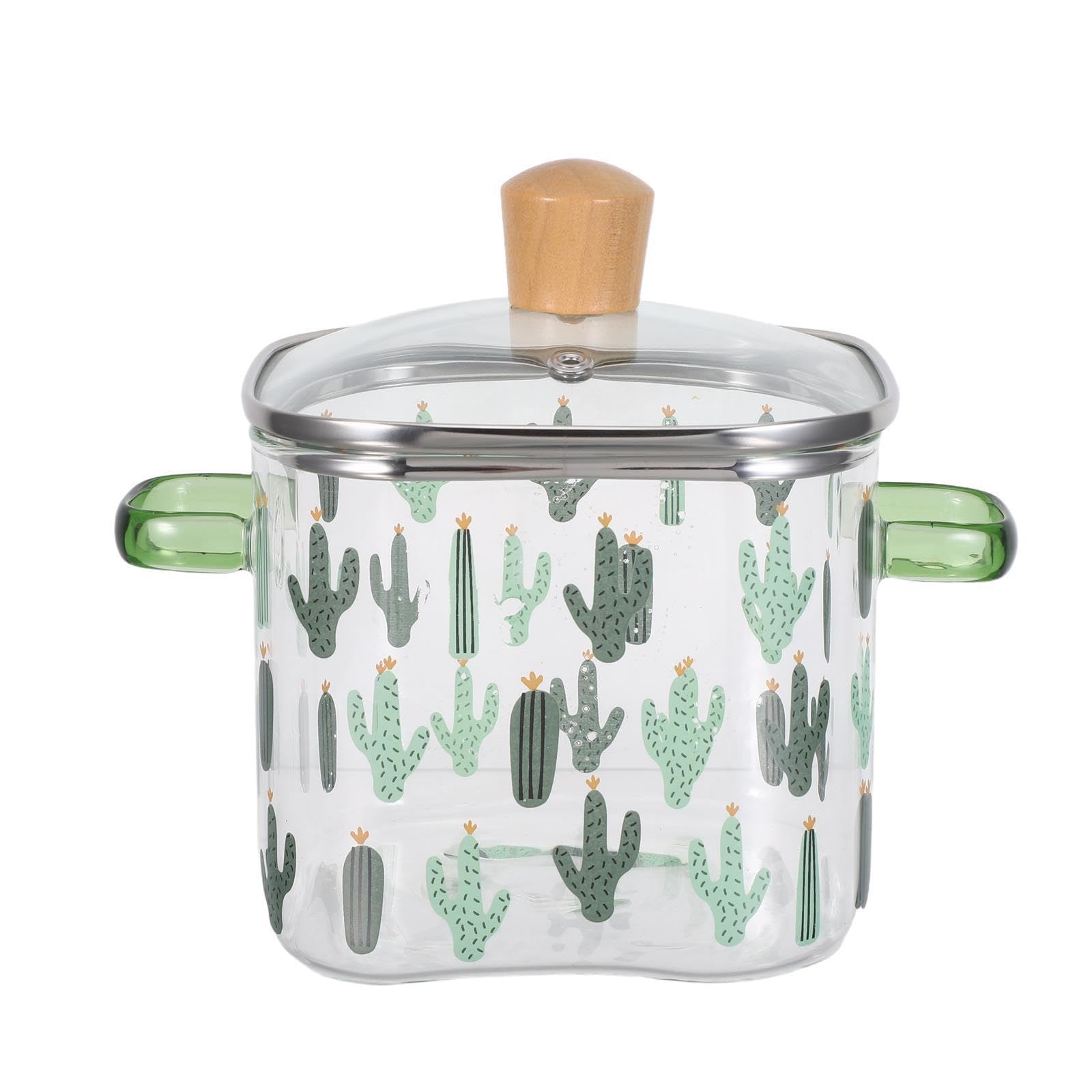 Marmite en verre borosilicate de 2,3l avec couvercle et double poignée pour cuisson visible