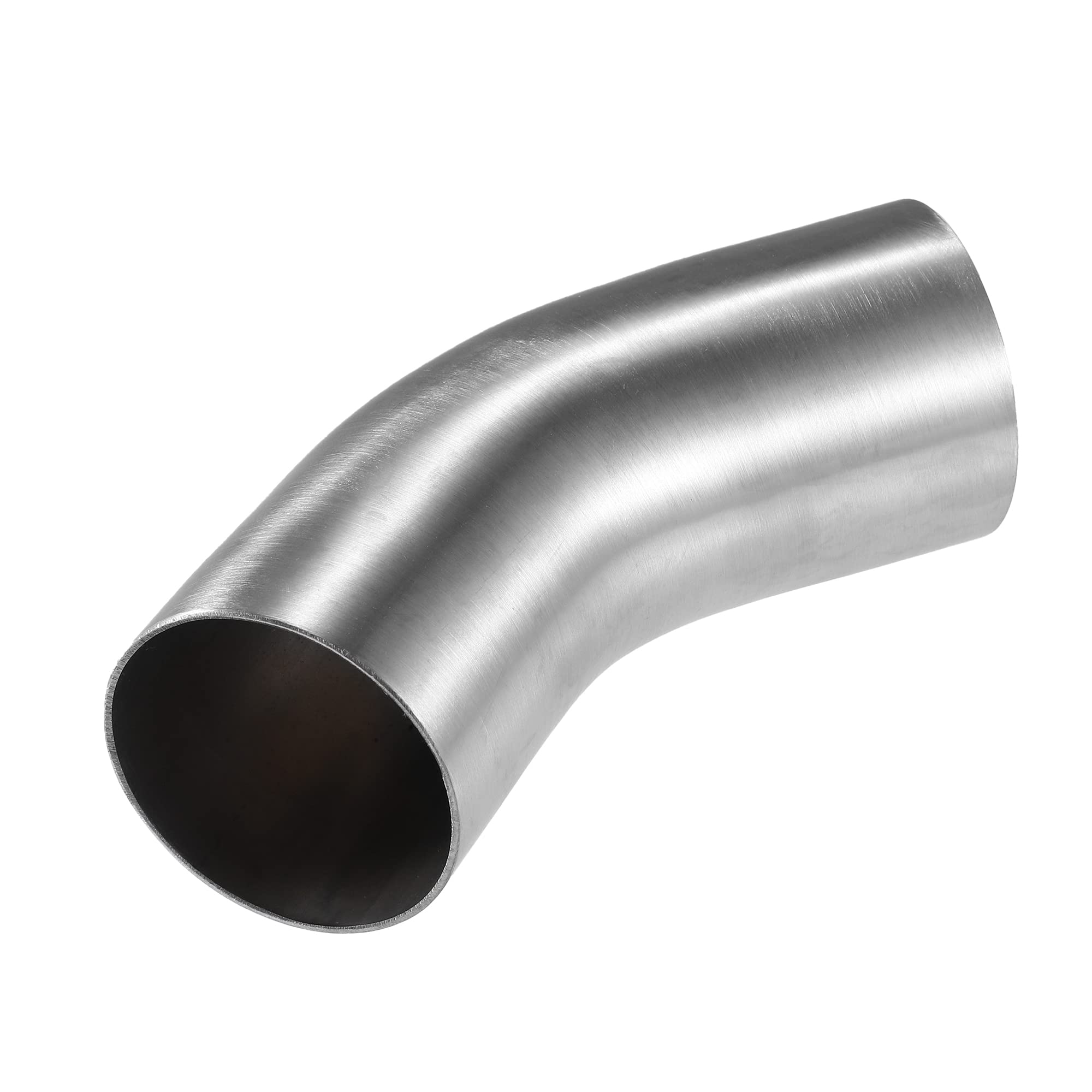 QUARKZMAN Codo De Escape De 45 Grados 1Pc Ss304 Acero Inoxidable | Color Plateado, Grosor 0.78 Pulgadas, Universal Para Automóvil, Longitud Total 178Mm, Ancho Total 110Mm