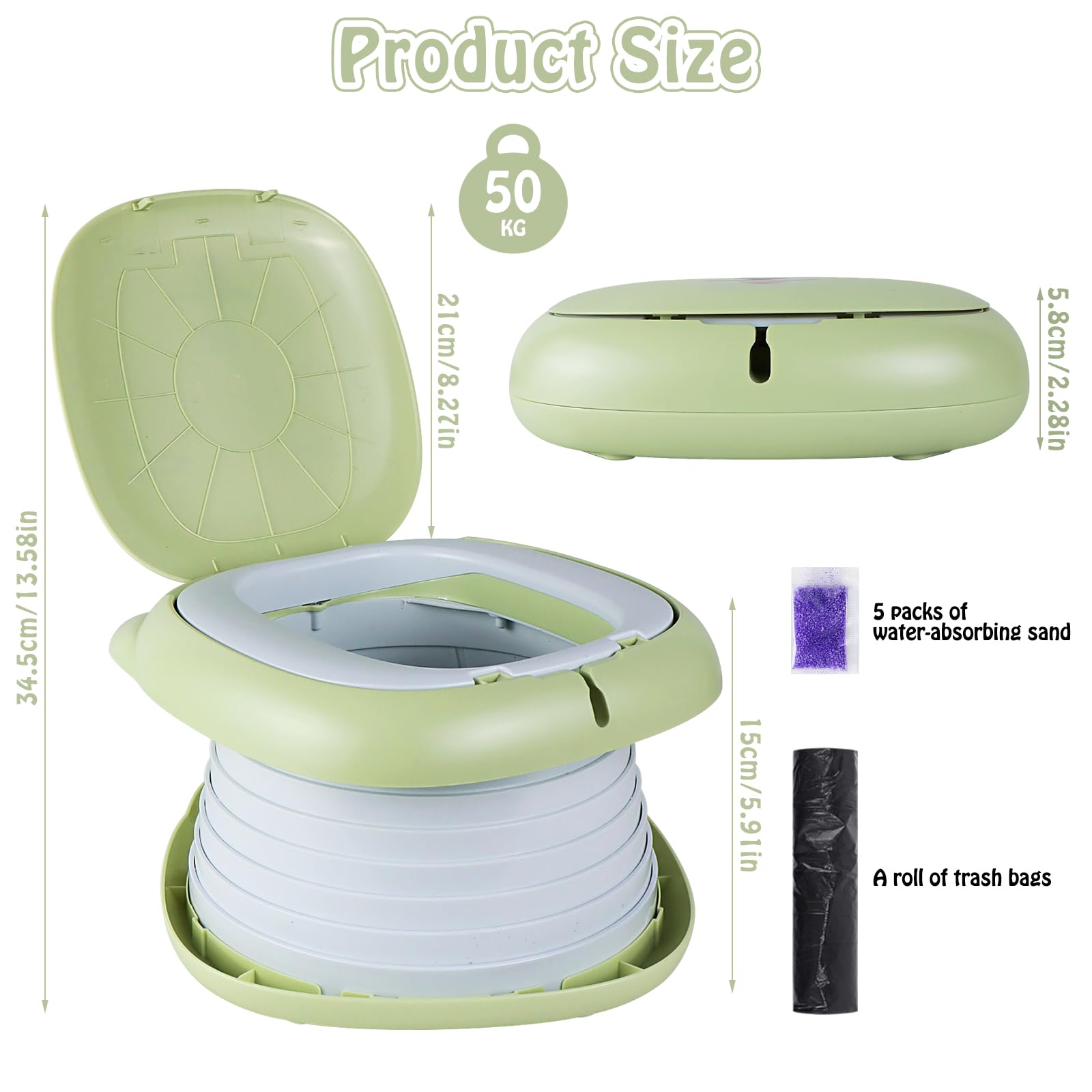Travel Potty for Toddlers Yeelua Reusable Potty Training Toilet Seat - Image 2