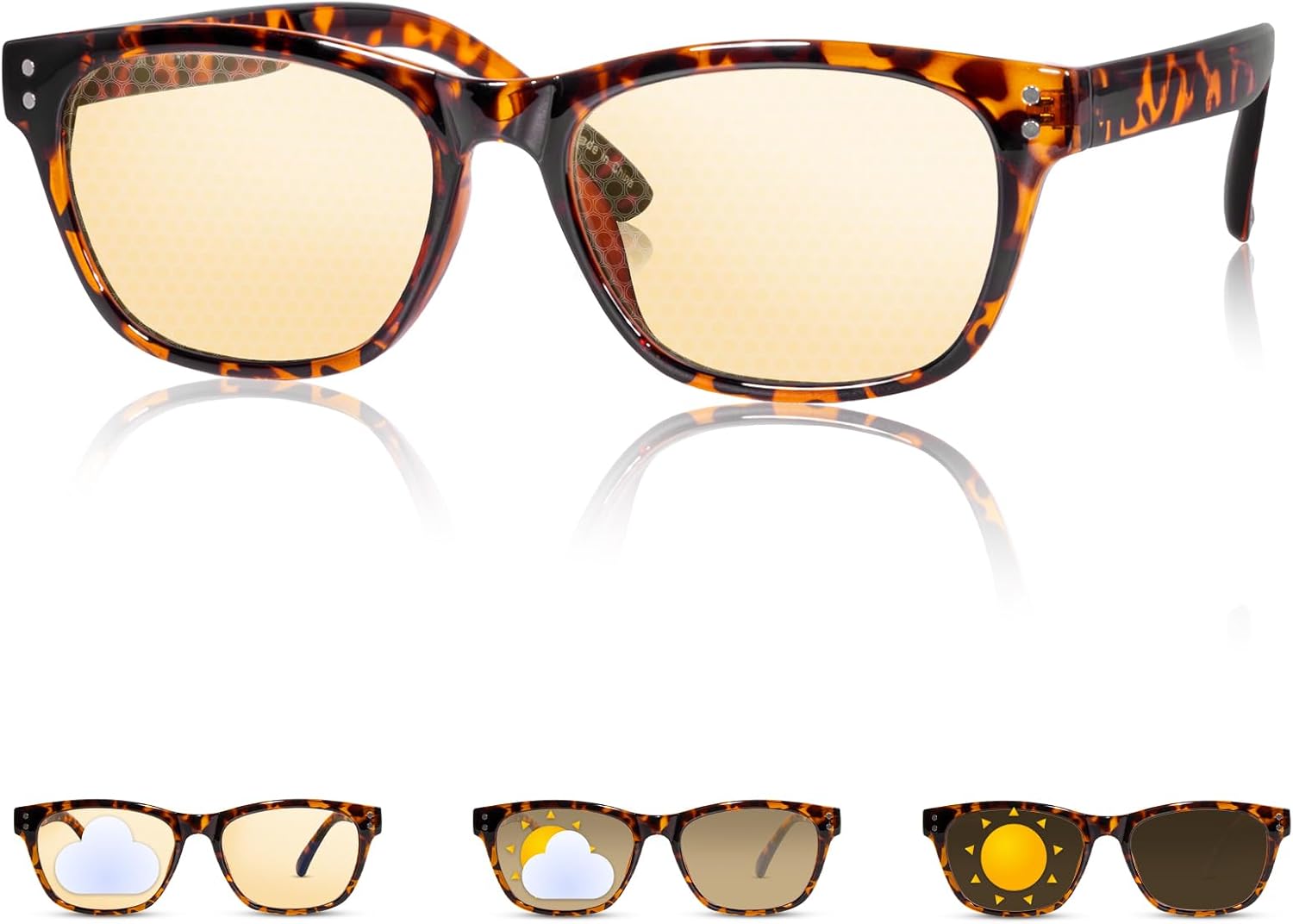 Blue Light Blocking Glasses men women Computer Gaming Glasses men women Photochromic Glasses Night Driving Glasses Anti Eyestrain Glare Better Sleep Tortoiseshell