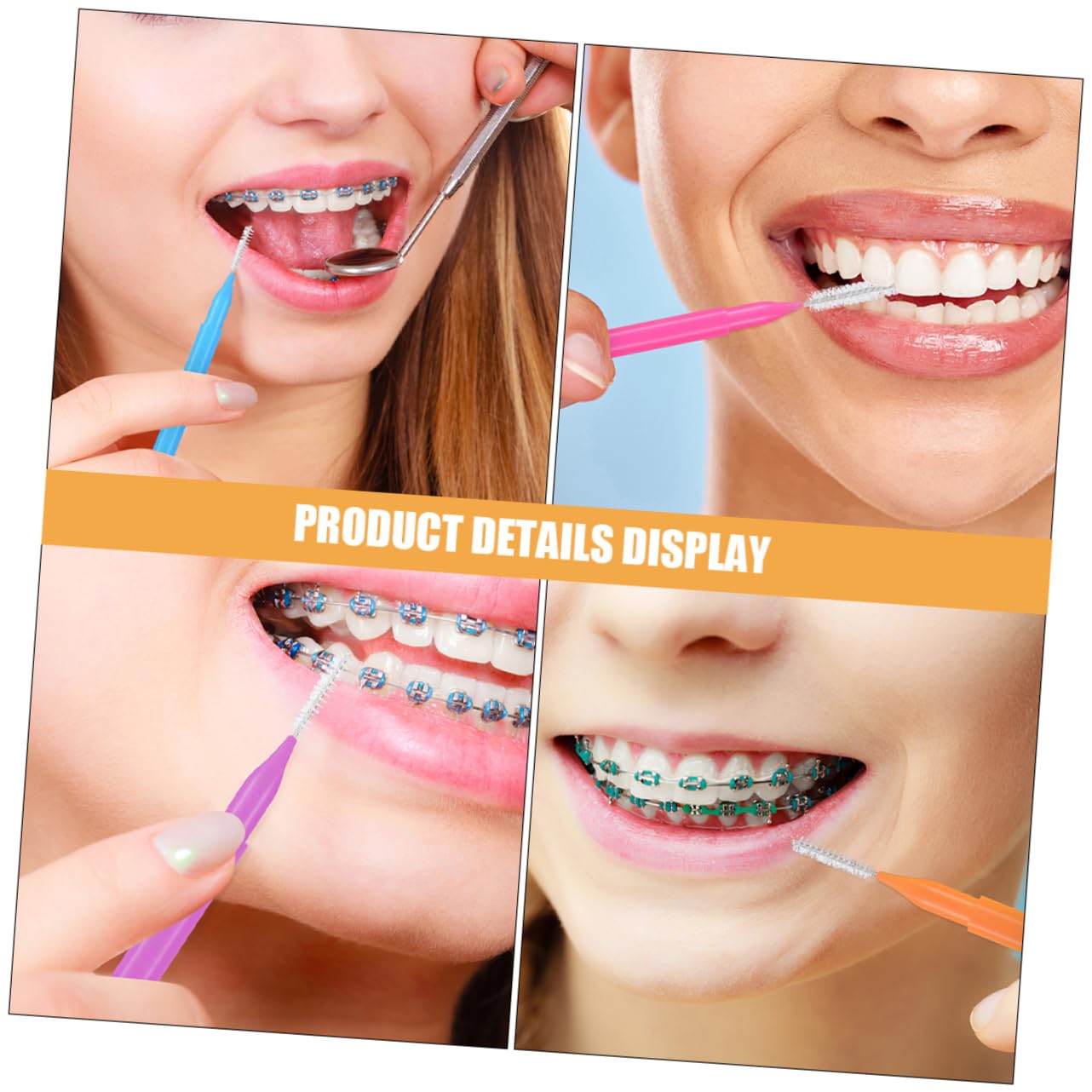 Mobestech 250piezas Cepillos Interdentales Para Limpieza Bucal Herramientas De Higiene Oral Para Brackets Incluye Morado