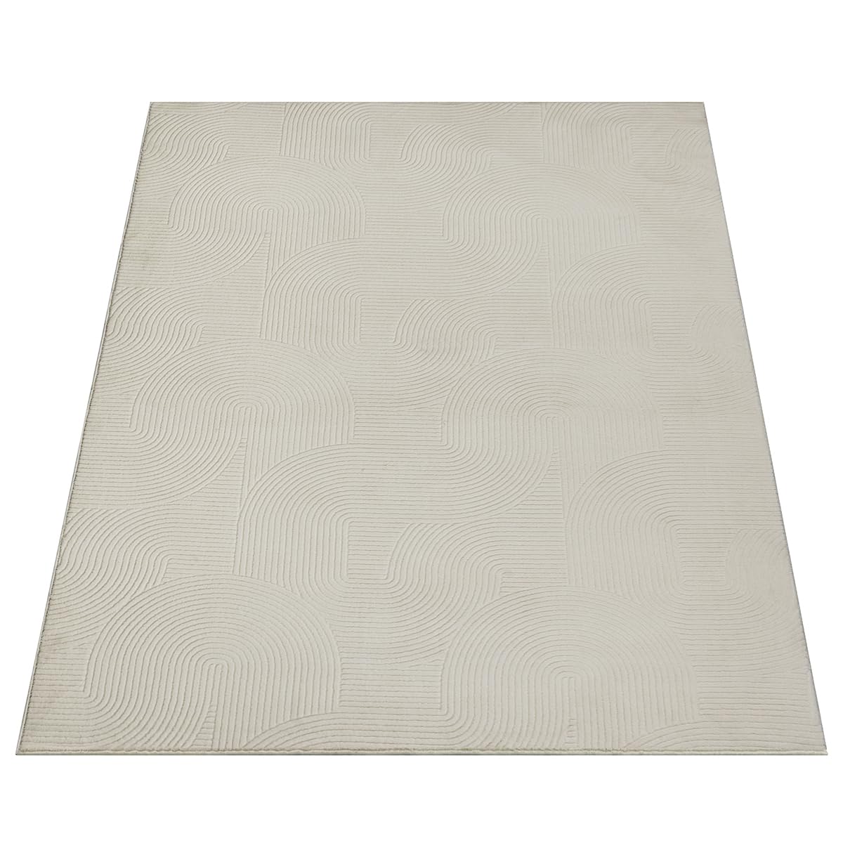 Mia’s Teppiche Rosy – Tapis 3D élégant avec Dos antidérapant, Doux, antiglisse et Facile d’Entretien, Crème, 120 x 160 cm