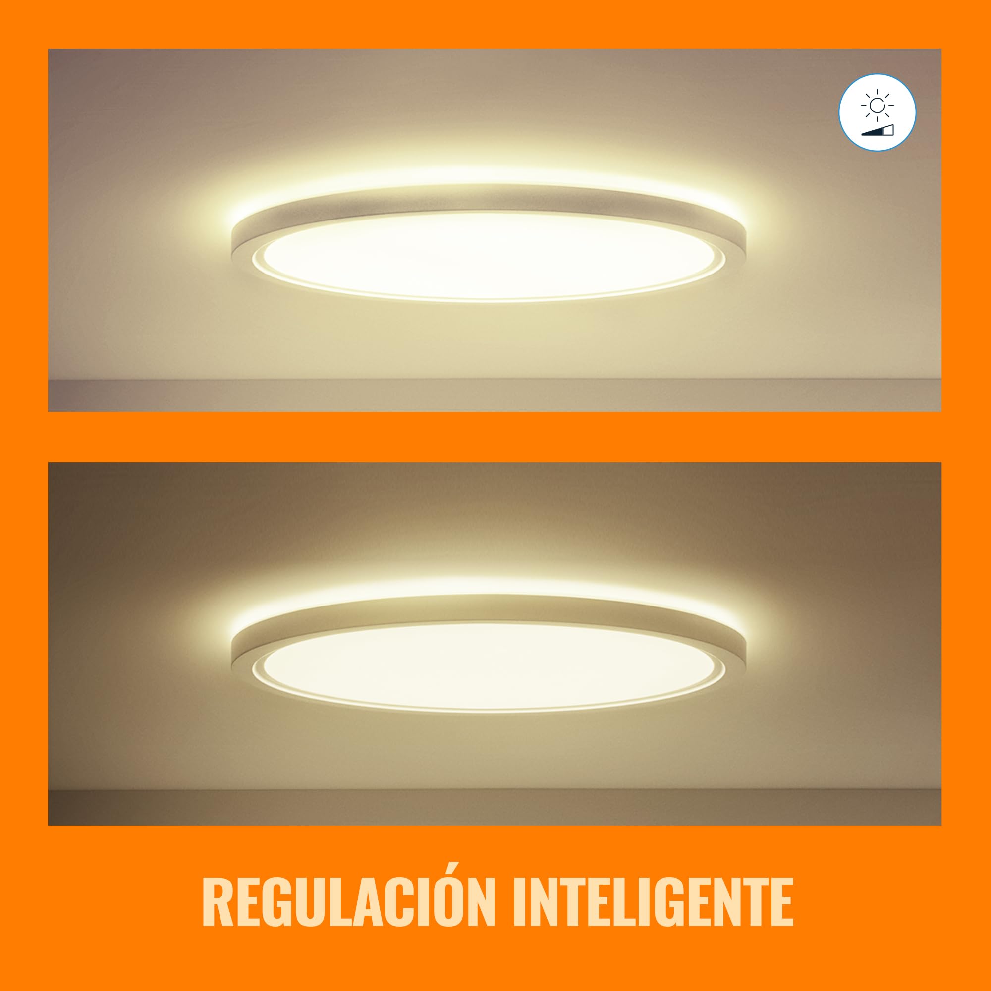 WiZ - Plafón led inteligente SuperSlim 22W a todo color, Wi-Fi, compatible con Alexa y Google Home, tecnología SpaceSense y Matter, Blanco