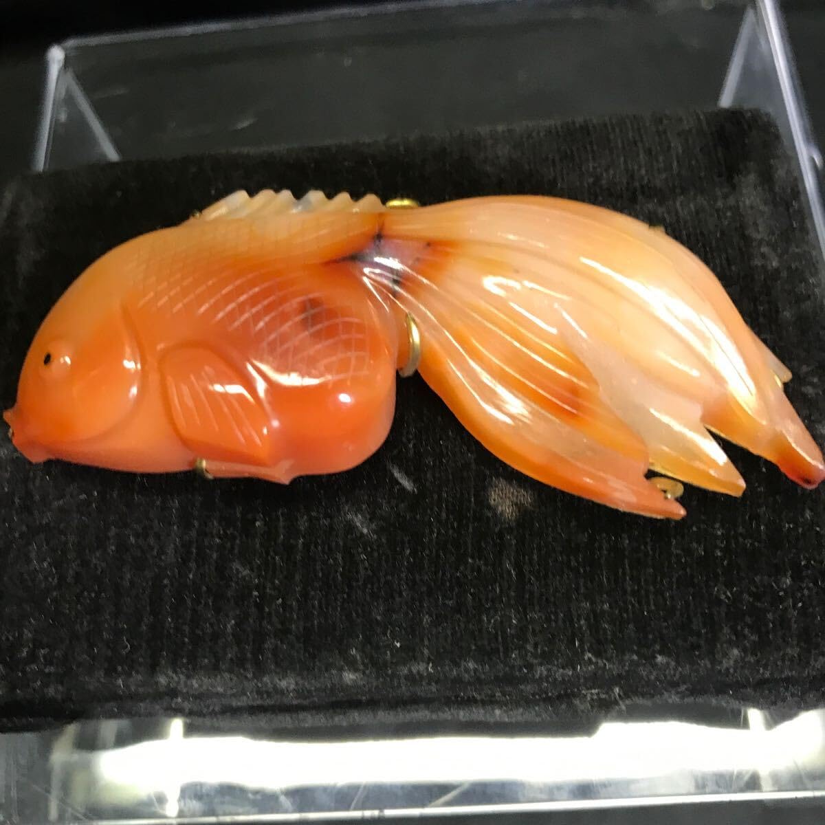 Amazon.co.jp: 金魚 帯留め 天然石 アンティーク 和装小物 着物 物 