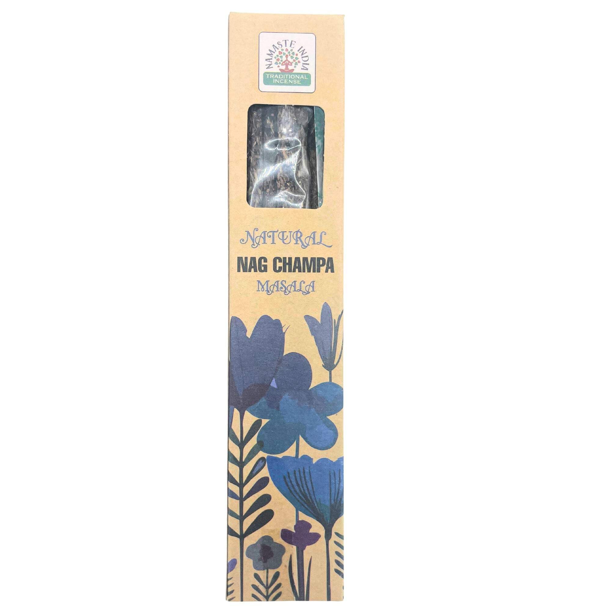 Ancient Wisdom Nag Champa Natural Botanical Masala Incense Sticks - Nag Champa Scent - 1 Pack