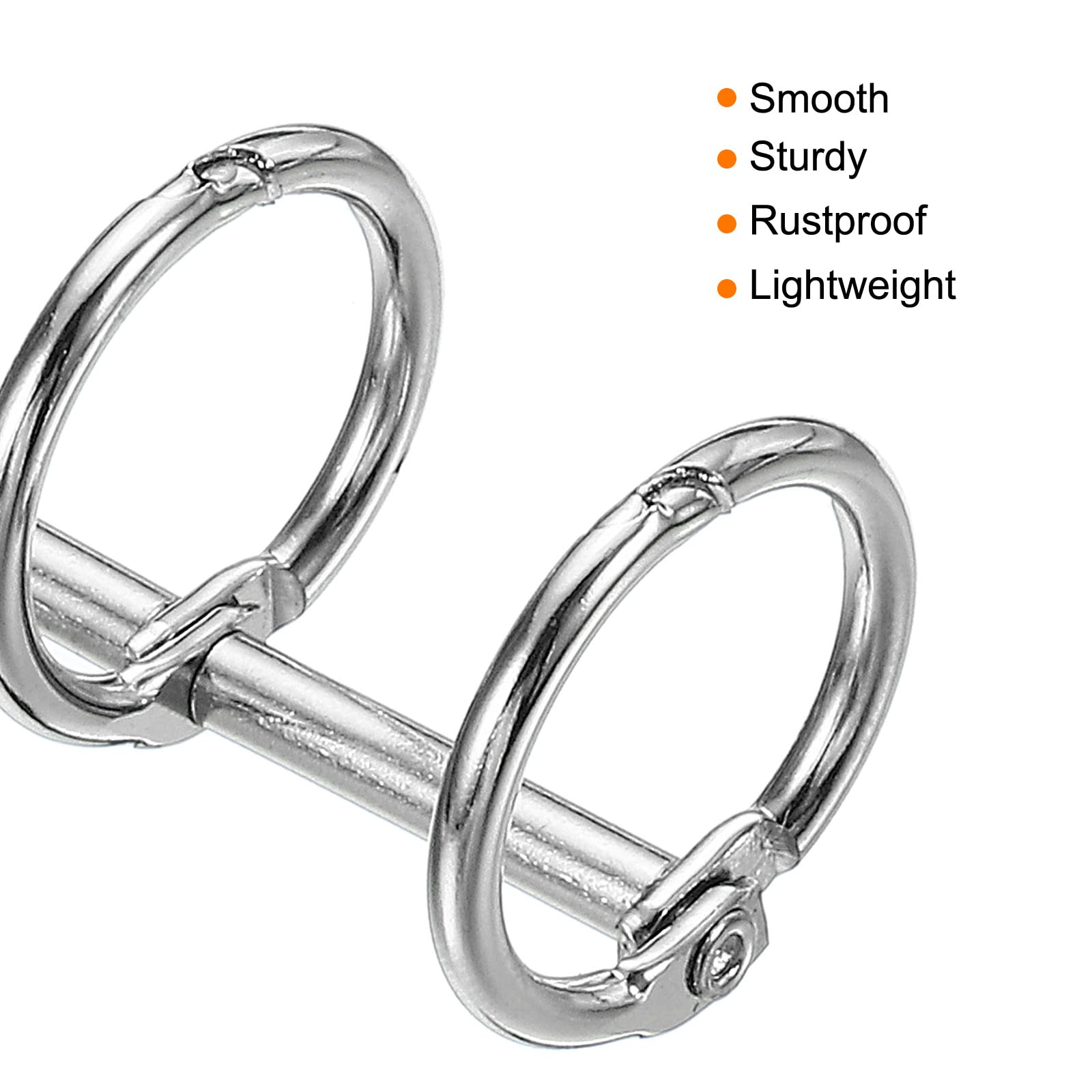 PATIKIL 6 Anelli Per Rilegatura Metallici – Diametro 30 Mm – Grigio Scuro – Per Calendari, Album, Fogli Sciolti - 4