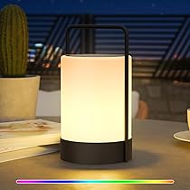 GGNOO Lampada da tavolo solare esterna in metallo con batteria, lampada solare da tavolo portatile a 8 colori per tavolo, campeggio, giardino, terrazzo
