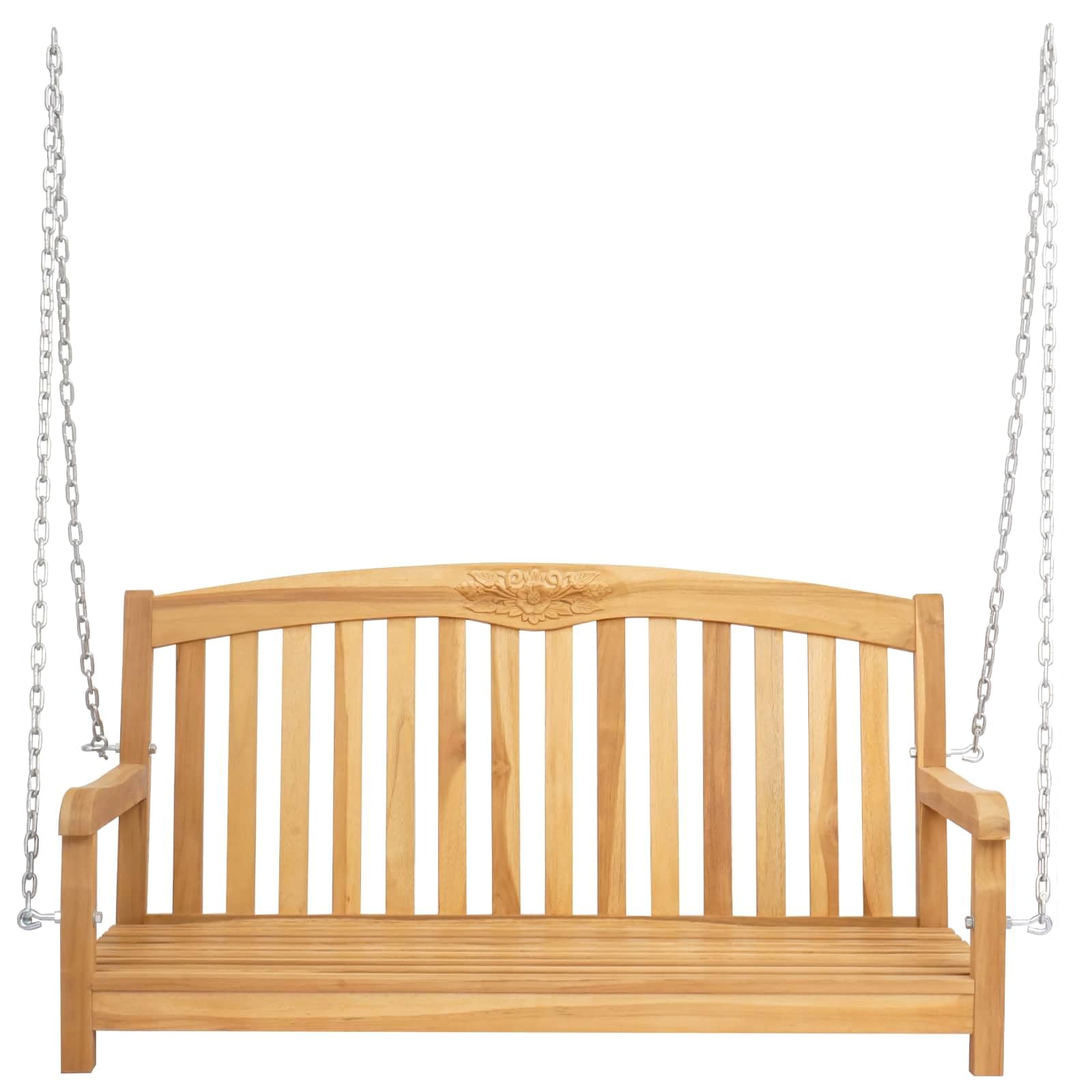 Generico Panchina a Dondolo 114 x 61 x 61,5 cm Legno di Teak Solido,Mobili da Giardino,Mobili e sedie da Giardino,Panchine da giardino-42030018