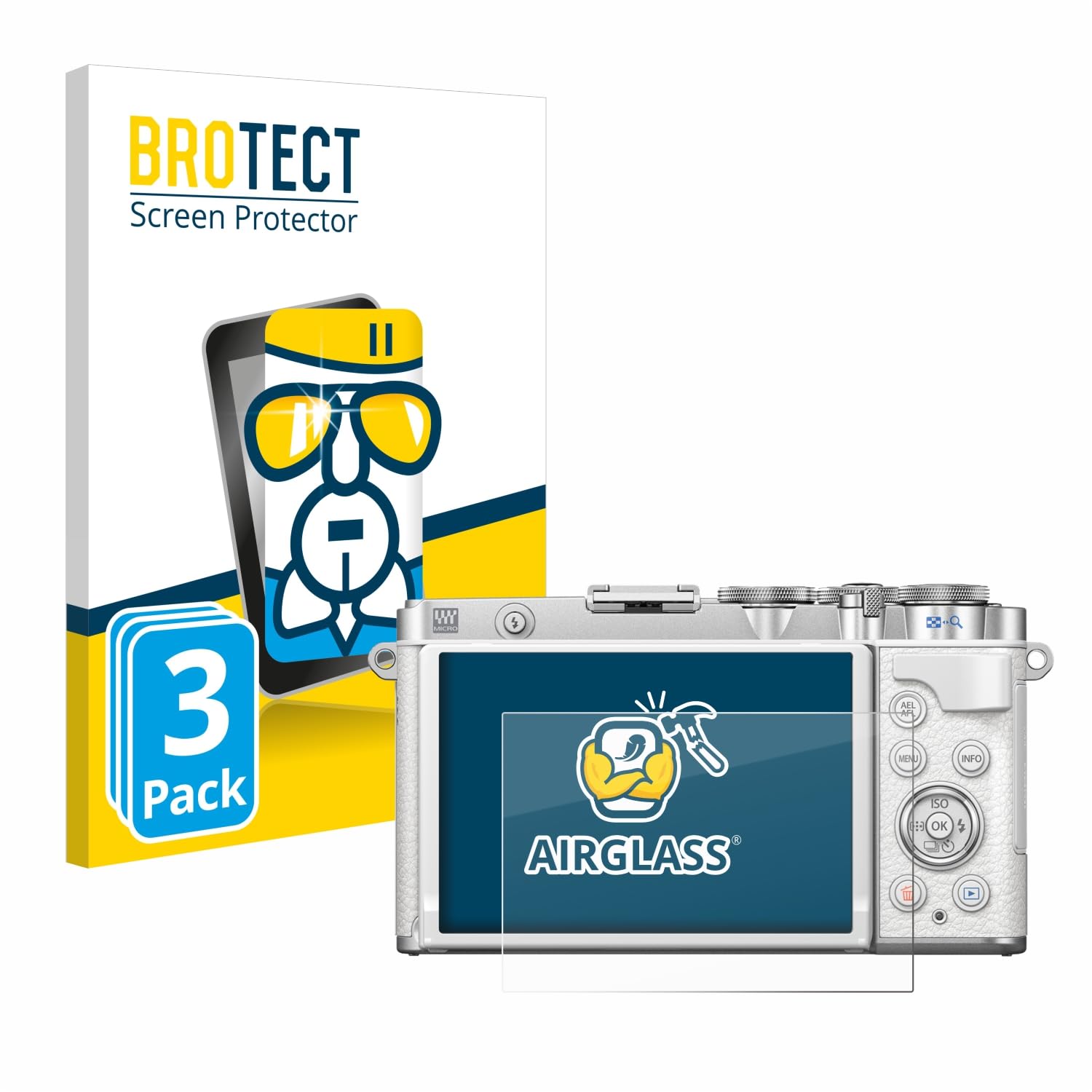 BROTECT Glas Screen Protector voor Olympus PEN E-PL1 Schermbeschermer [9H Hardheid, Beschermglas-Folie niet Gehard Glas