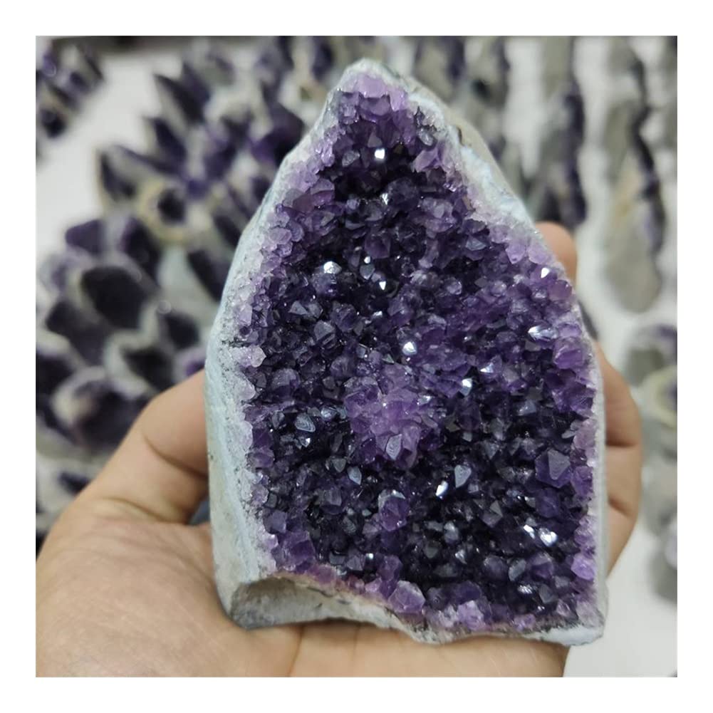 Gran Amatista Racimo Geoda Cristal Cuarzo Corte Base Amatista Espécimen Uruguay Equilibrio Piedra Preciosa Decoración Inicio Colecciones (Size : 450-550g)