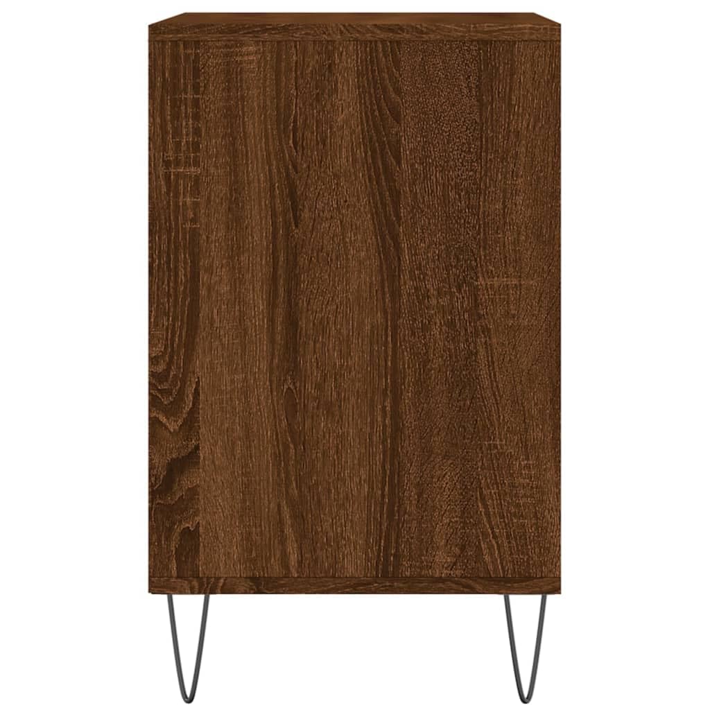 Stojak na buty dębowy, brązowy, 102 x 36 x 60 cm | 5 przegródek, wielowarstwowe drewno, metalowe nogi, łatwe do czyszczenia