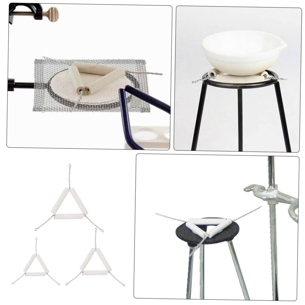 CHILDWEET 3pcs Chemical Experiment Equipment Teaching Instruments Experimental Apparatus Crucible Holder Crucible Support Laboratory Supplies Chemistry Experiment Equipment White Iron Wire