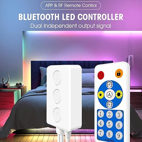 Miniatura 6 de LOAMLIN Controlador de tira LED de píxeles WS2811 WS2812B SP601E Salida de señal dual BluetoothControl remoto de música LED DC5-24V (SP601E)