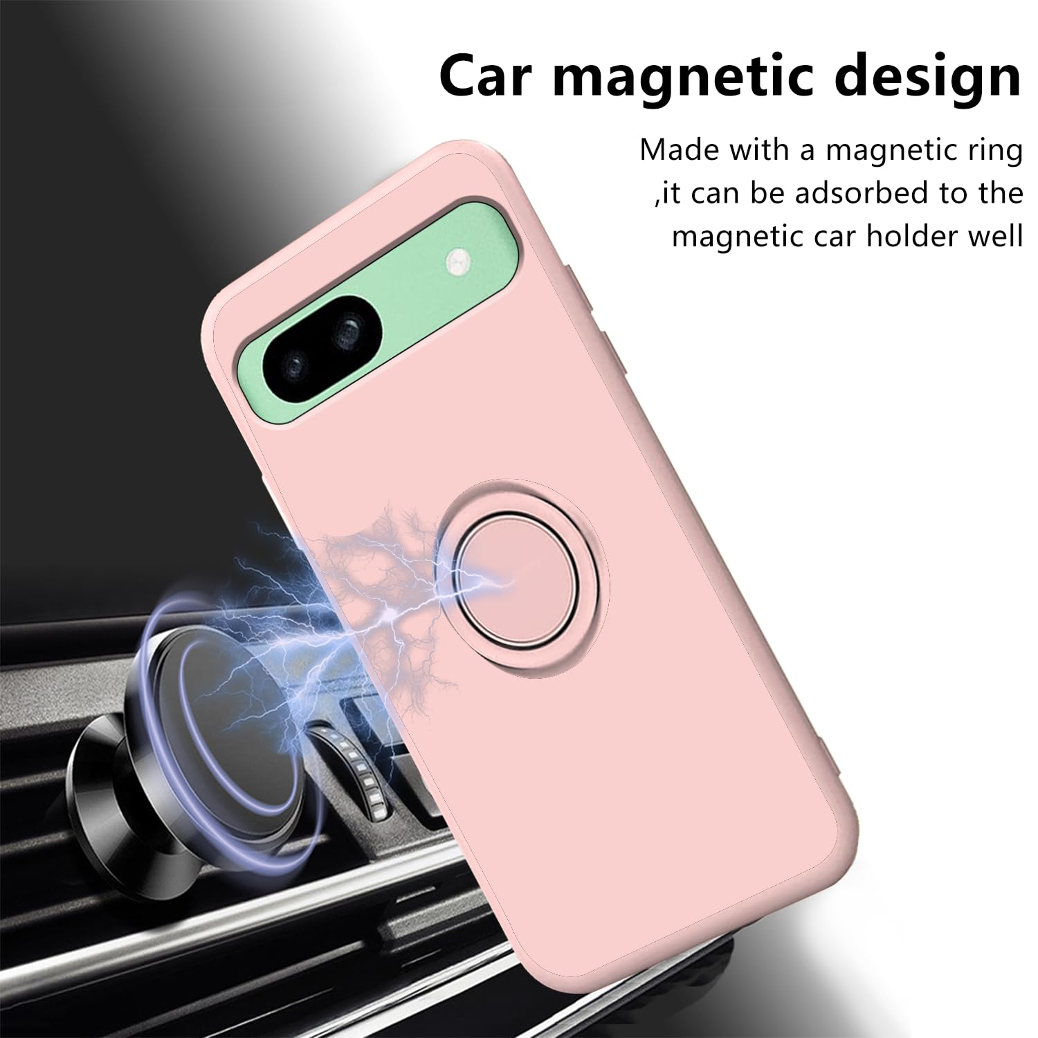 Compatible With Google Pixel 8a Case Shockproof with Ring Kickstand - Image 2
