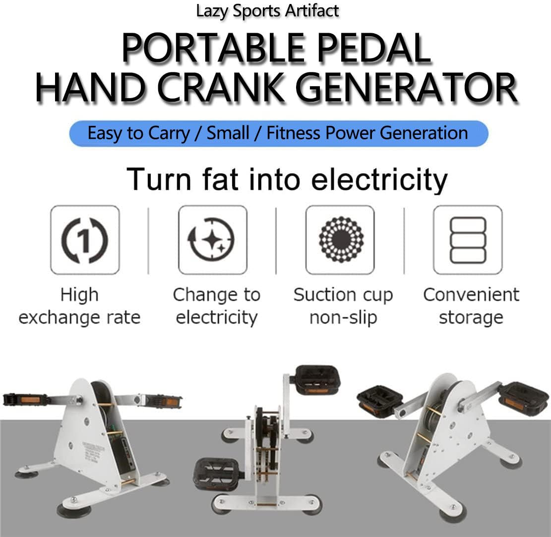 Generator Pedałowy, Generator Prądu Zasilany Nożnie, Przenośny Zasilacz Awaryjny 50 W/100 W Generator Do Roweru Treningowego Bezszczotkowy Generator Dużej Mocy,50W
