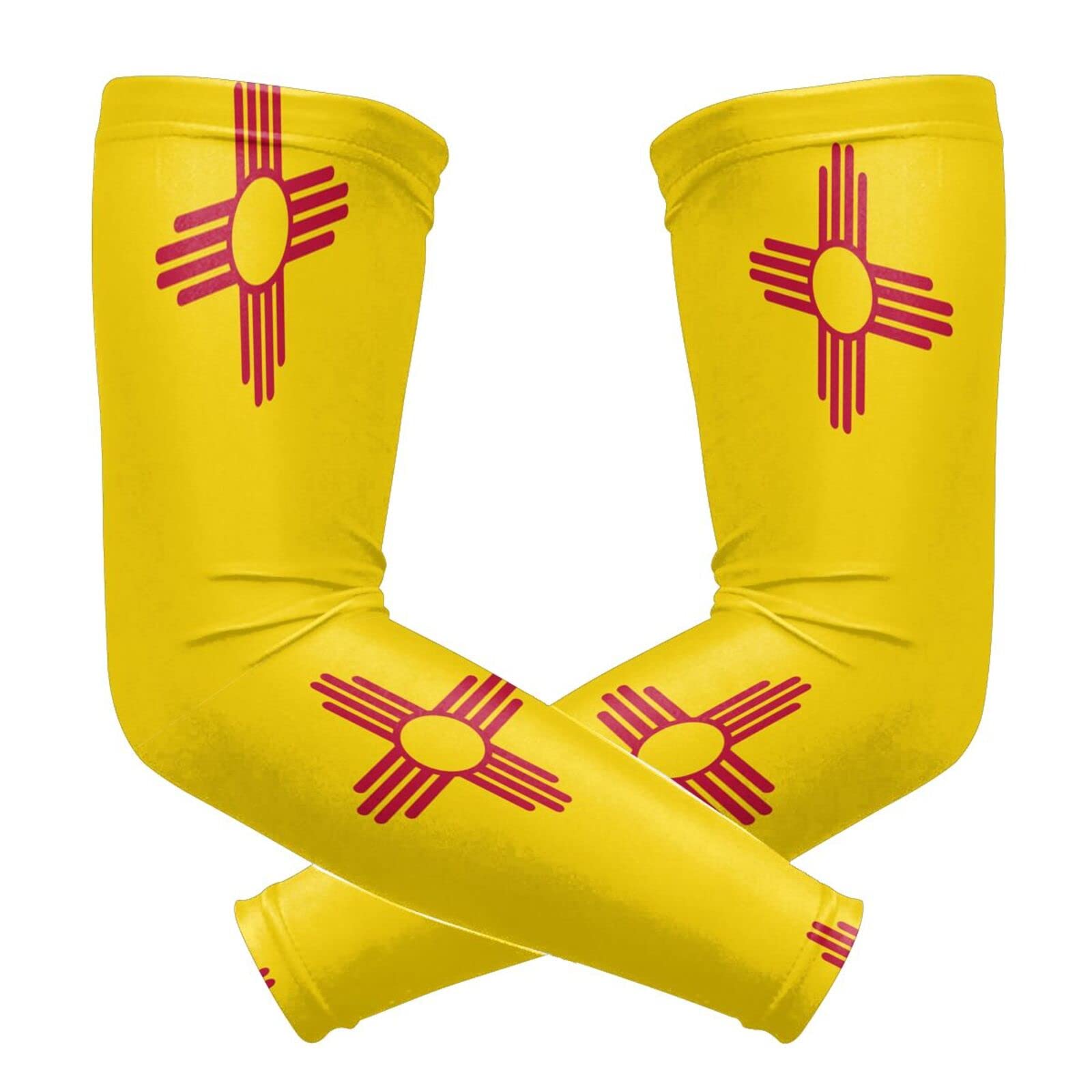 ZGXJJPP New Mexico Arm Sleeves for Men or Women - Tattoo Cover Up - Cooling Sports Sleeve for Basketball Golf Football