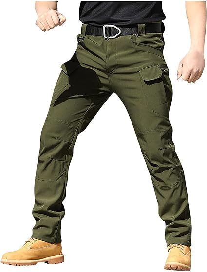OIOLOYJM Military Cargo Pants for Men Hiking Relaxed Fit Work Waterproof Stretch Tactical Lightweight Outdoor Travel Pant