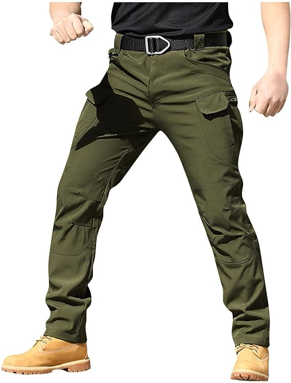OIOLOYJM Military Cargo Pants for Men Hiking Relaxed Fit Work Waterproof Stretch Tactical Lightweight Outdoor Travel Pant