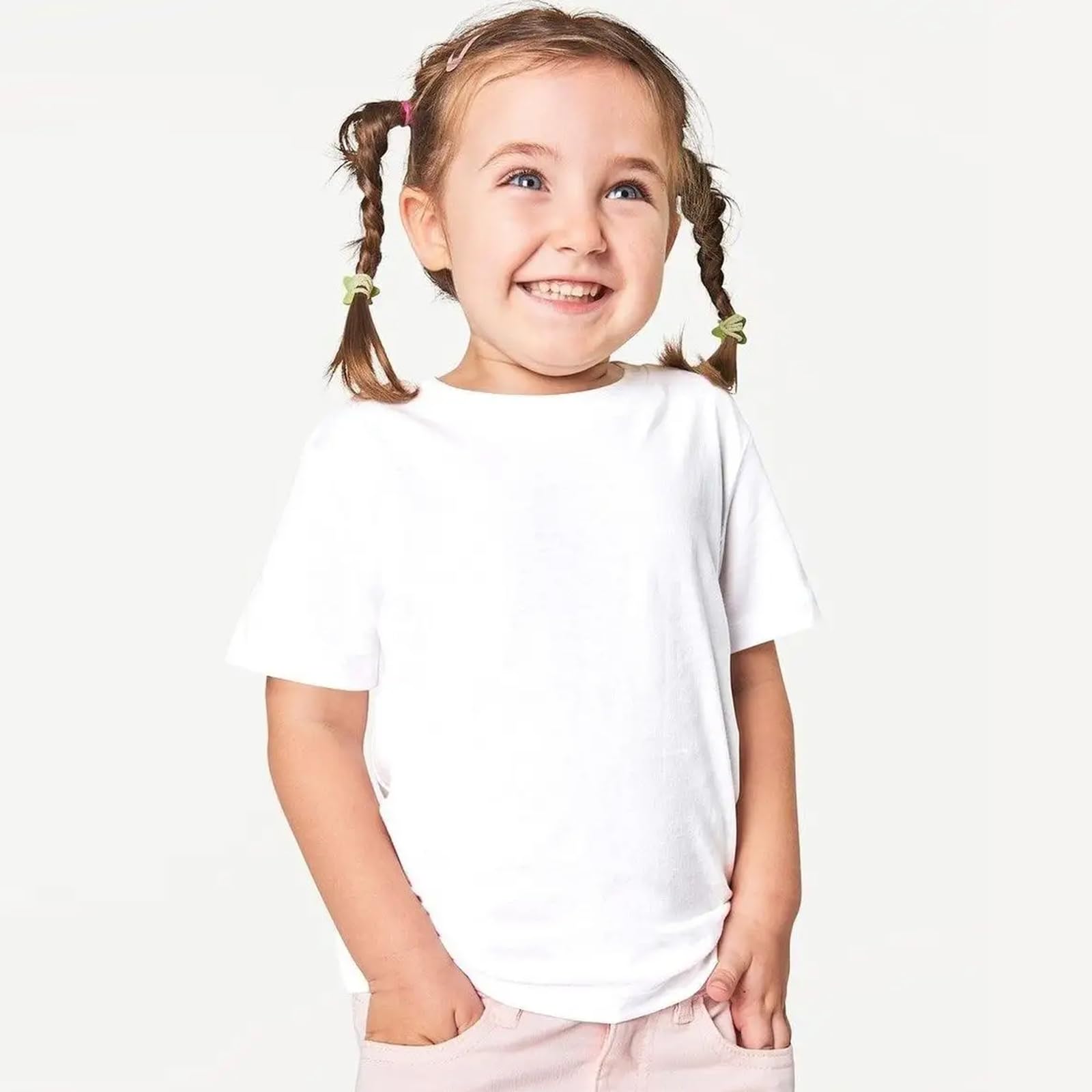 Camiseta de manga corta para niña, camiseta de verano para niña, cuello redondo, camiseta holgada, informal, cómoda