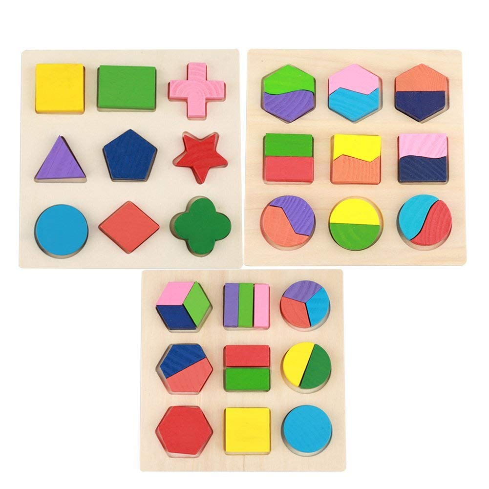 Trinkets & More Geometry Shape Sorter Puzzle Boards Matching Jigsaw Building Blocks Early Educational Toys Above 3 Years (Set of 3) (B07XP827N6) Amazon Price History, Amazon Price Tracker