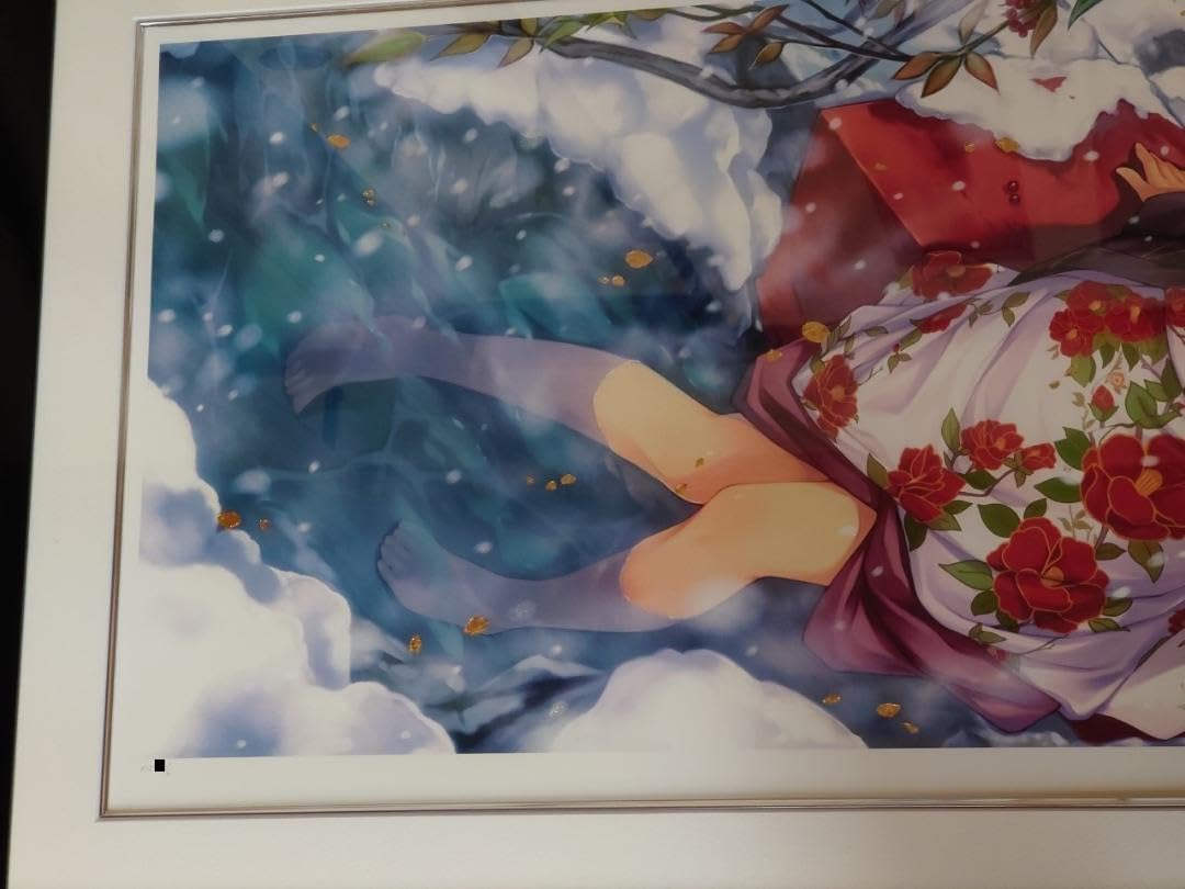 Amazon.co.jp: 超 サイン入り緋色雪「雪中椿」版画 アート : おもちゃ