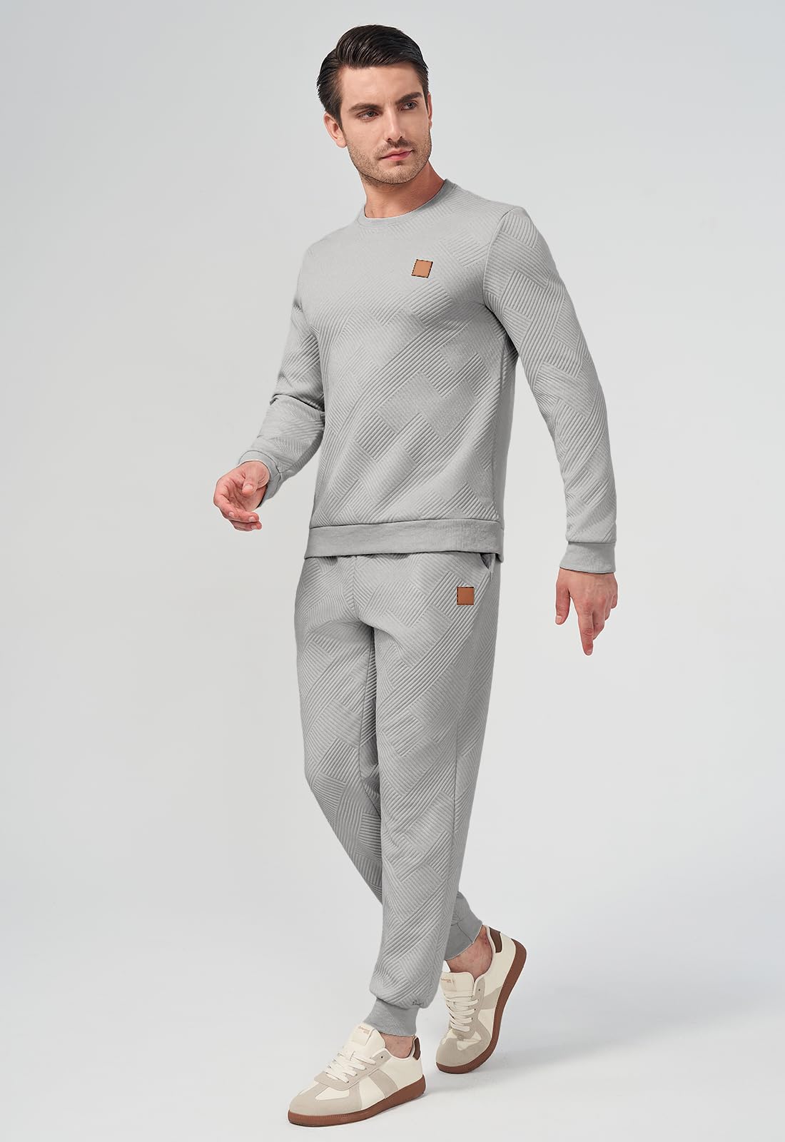 KUYIGO Set tuta da allenamento da uomo in 2 pezzi Felpa traspirante in cotone Pantaloni da jogging con coulisse Palestra Corsa Abbigliamento da allenamento S-2XL