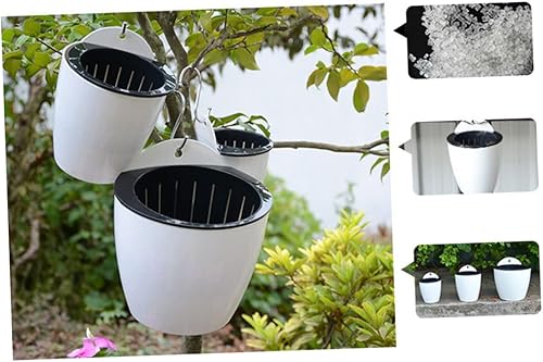 Miniatura 8 de GANAZONO Maceta de almacenamiento de agua para colgar en la pared, maceta de riego automático de plástico para colgar en la pared, soporte para