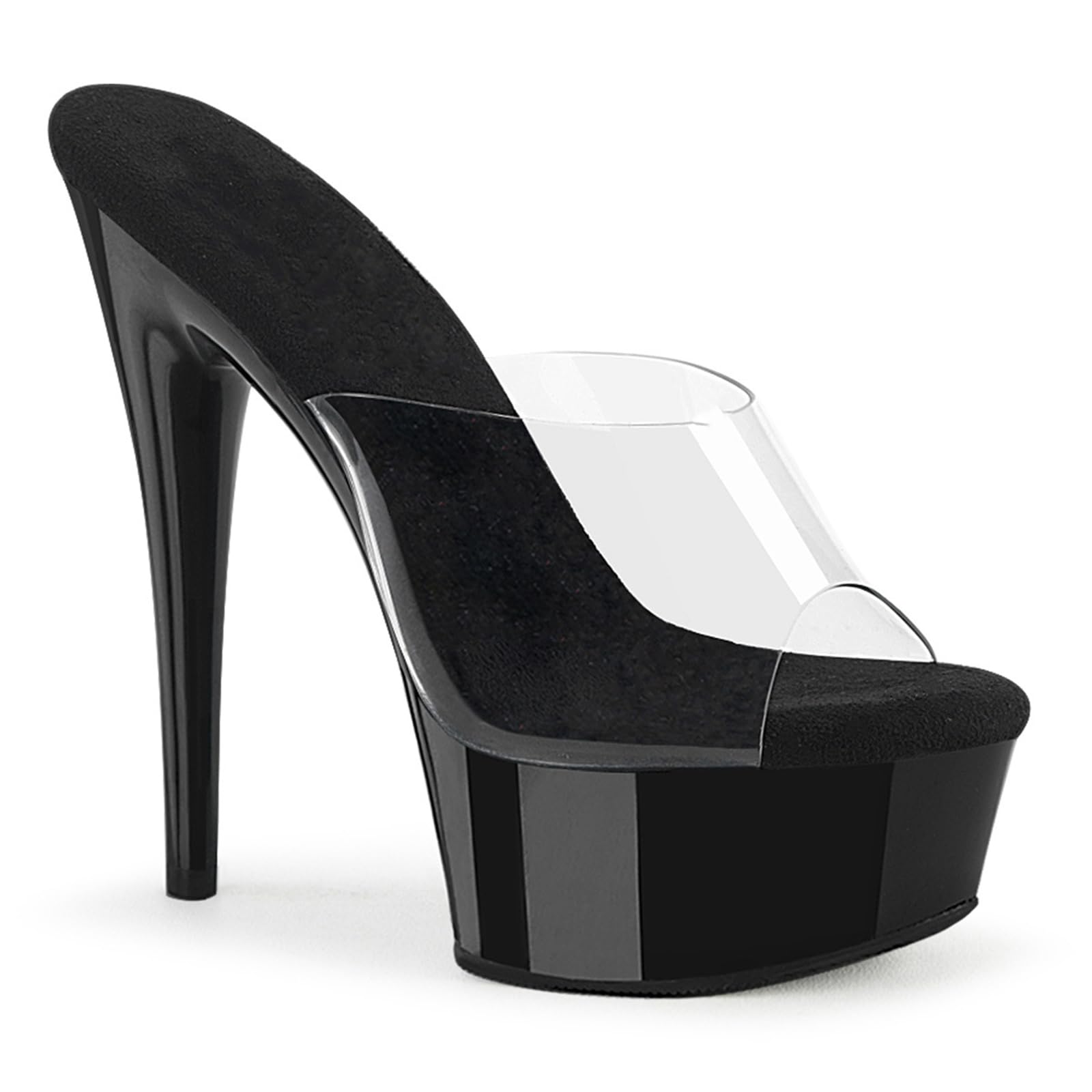 15CM/ 5.9IN Tacón Alto Sandalias Transparentes Open Toe Plataforma Impermeable Modelo Catwalk Sandals Large Size
