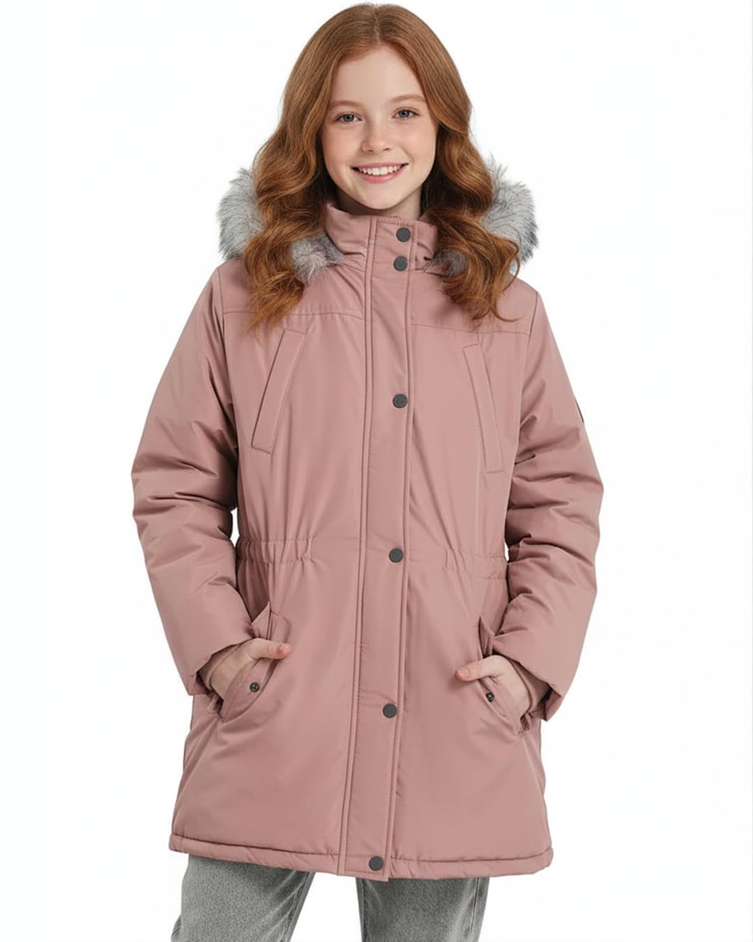 SOLOCOTE Manteau hiver pour filles imperméable veste de ski épaisse à capuche en duvet synthétique long parka pour enfants