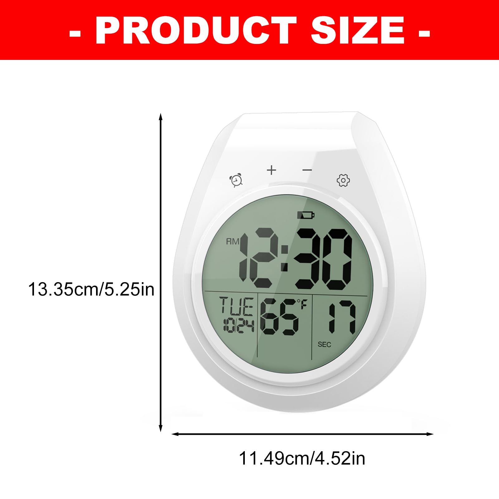 Reloj Digital Pantalla LCD Fecha con Ventosa