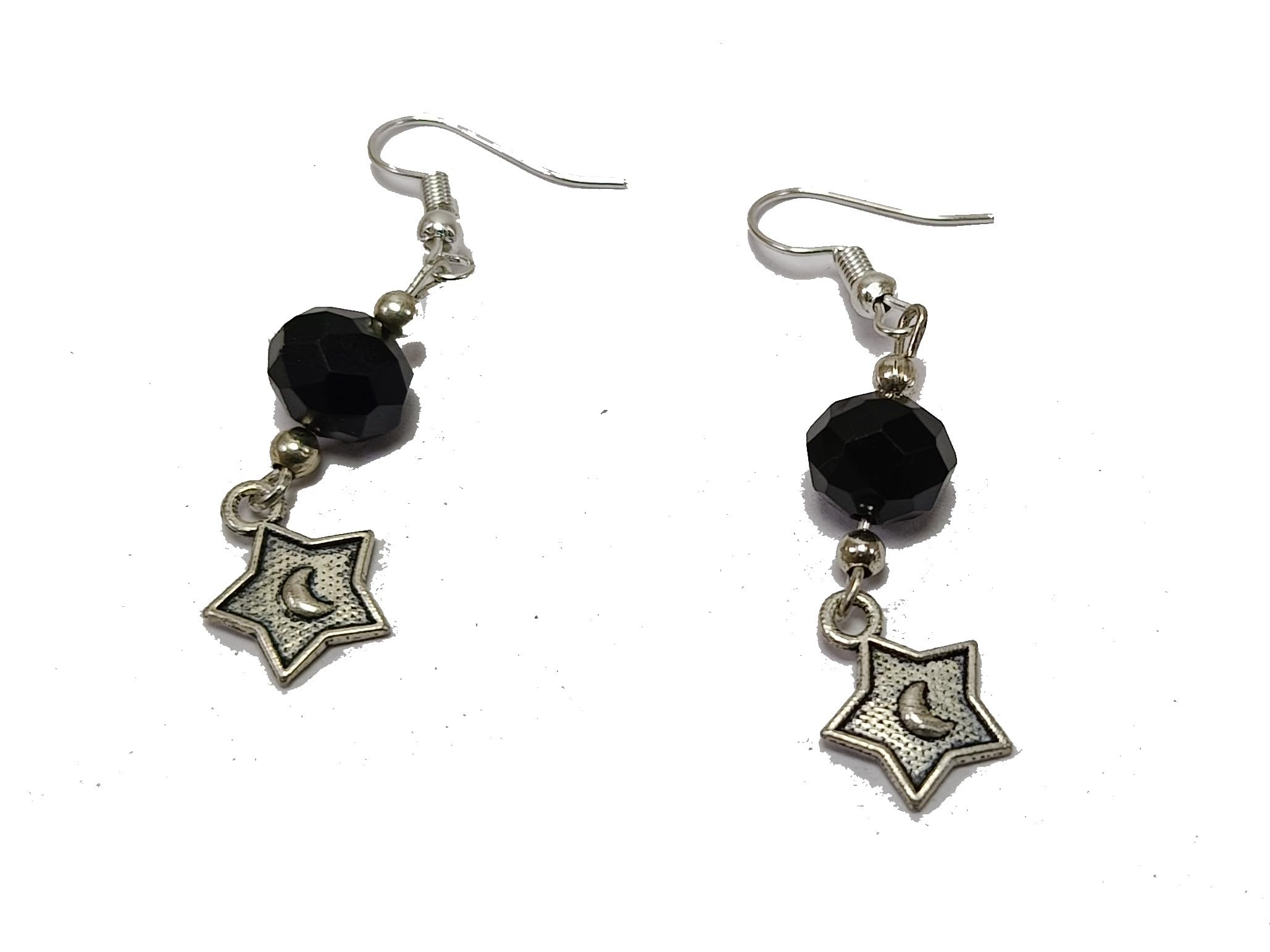 Black Obsidian Round bead Erring Stone women Beads Erring Set with Star Moone Healing Crystal Gemstone Jewelry erring shape (B0D17GW21X) Amazon Price History, Amazon Price Tracker