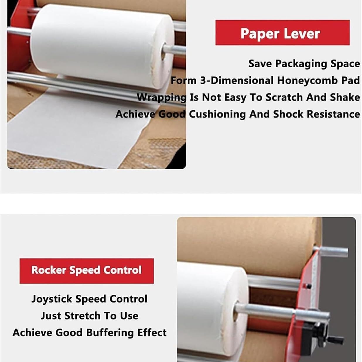 Robuster Papierrollenspenderständer mit Doppelachsen-Design und stoßfestem Puffer, verstellbare Rollenlänge für industrielle Verpackung, Versand, Lagerung und Verpackung