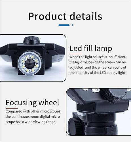 Miniatura 6 de 10MP 4.3" LCD Screen Digital Microscope1-1000x Zoom Endoscope Camera USB Microscopio (Color  Plastic Base)