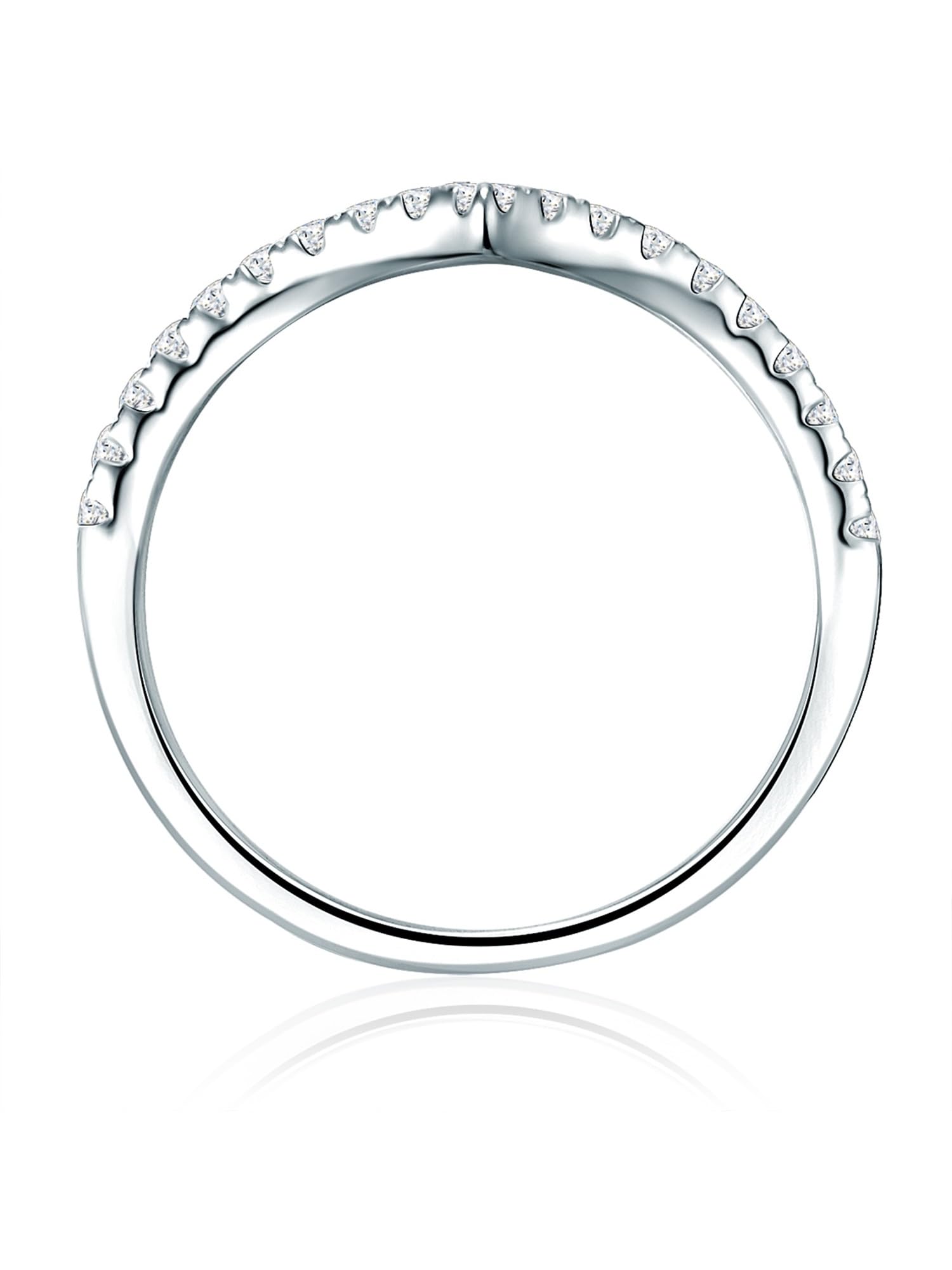 Trilani Plata de ley 925 Circonita Sortija Corte brillante