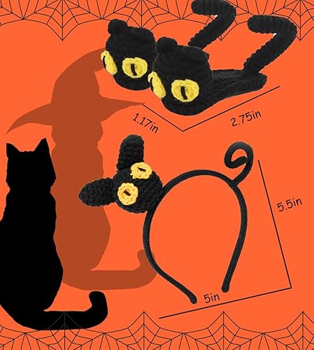 Miniatura 5 de 2 pinzas para el pelo de gato negro para la cabeza, accesorios de Halloween para mujeres, niños y niñas, gato negro, decoración de Halloween,