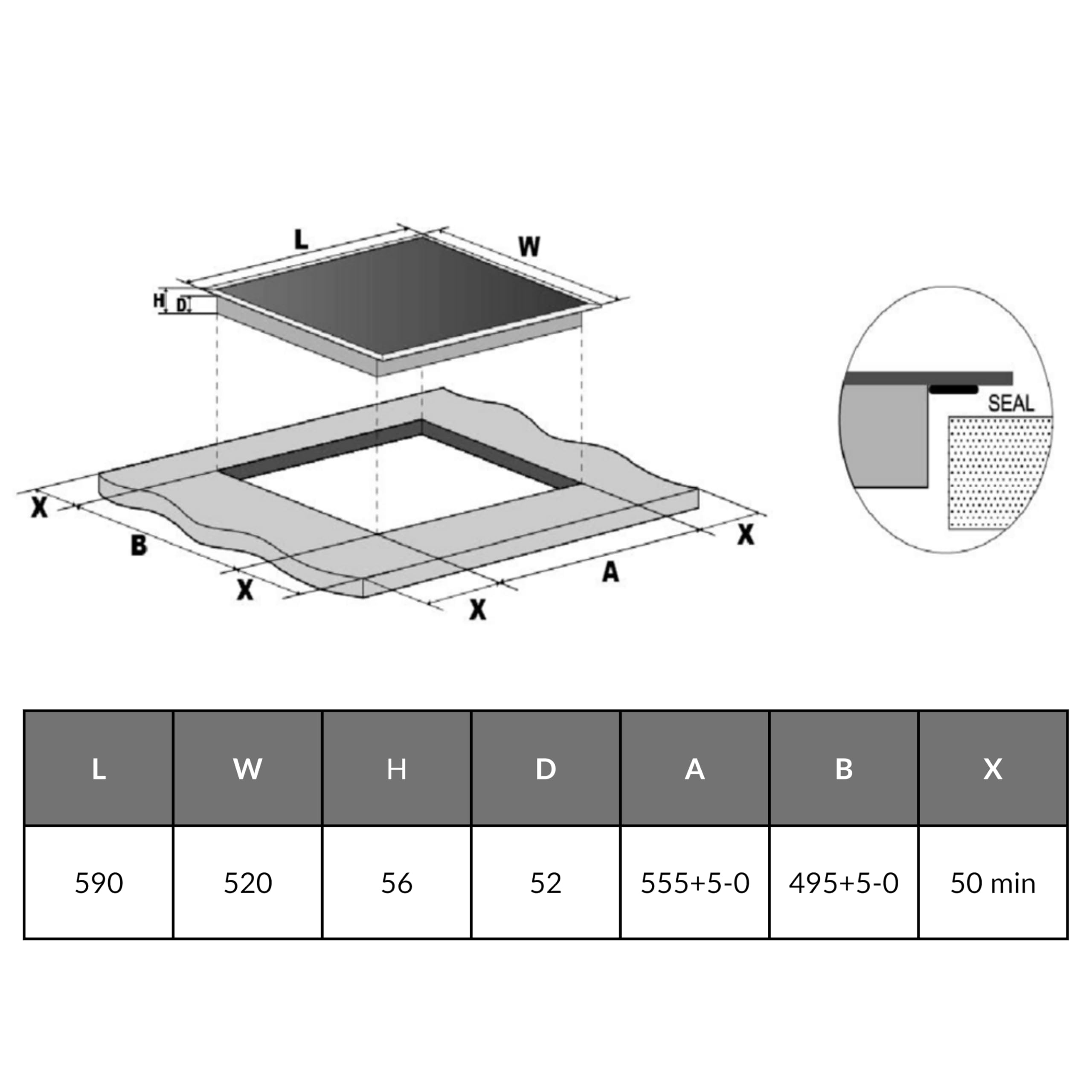 HYE Electric Hob - Induction Hob, 60cm Built In, 4 Cooking Zones, Sleek Black Glass Surface, Intuitive Touch Control Panel, Child Lock, Perfect For Modern Homes - C01IH60E28 — view 4