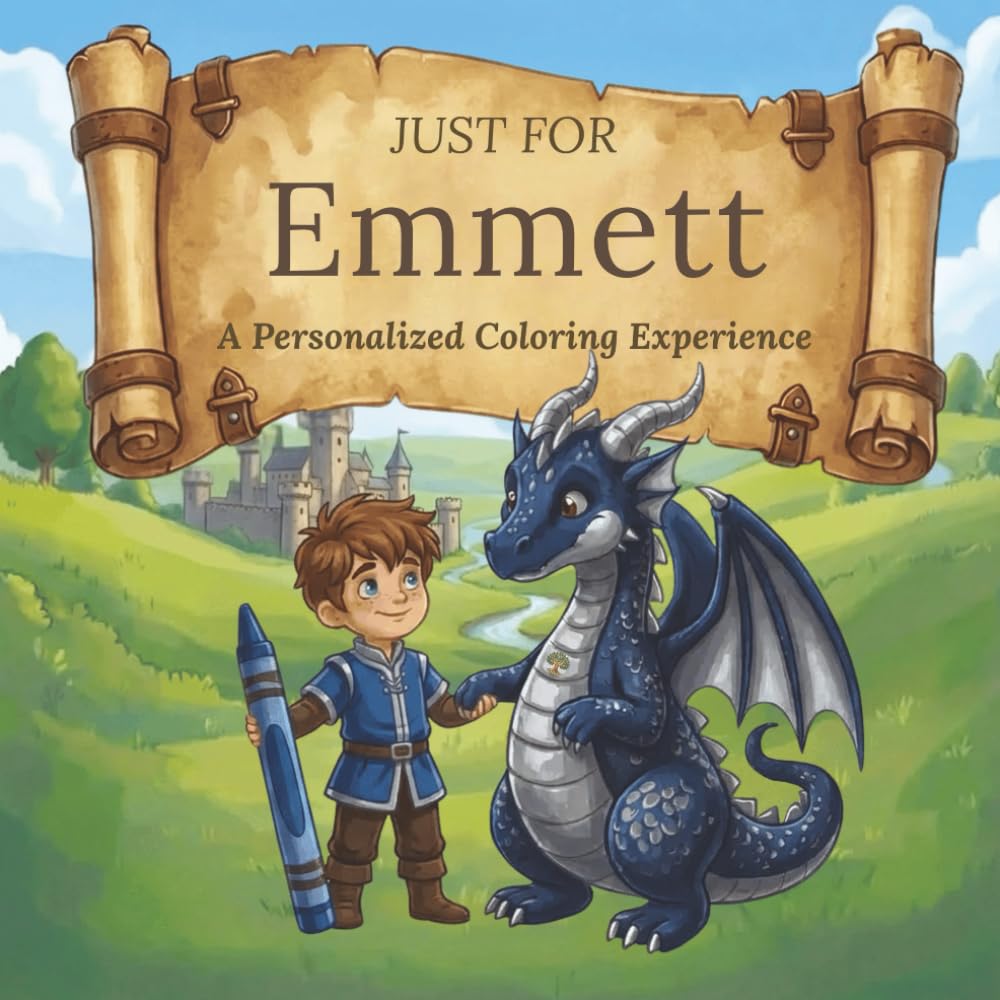 Just for Emmett: A Personalized Coloring Experience: 50 total coloring pages | 28 coloring pages featuring Emmett's name | 22 coloring pages themed for boys (Personalized Coloring Book Series)