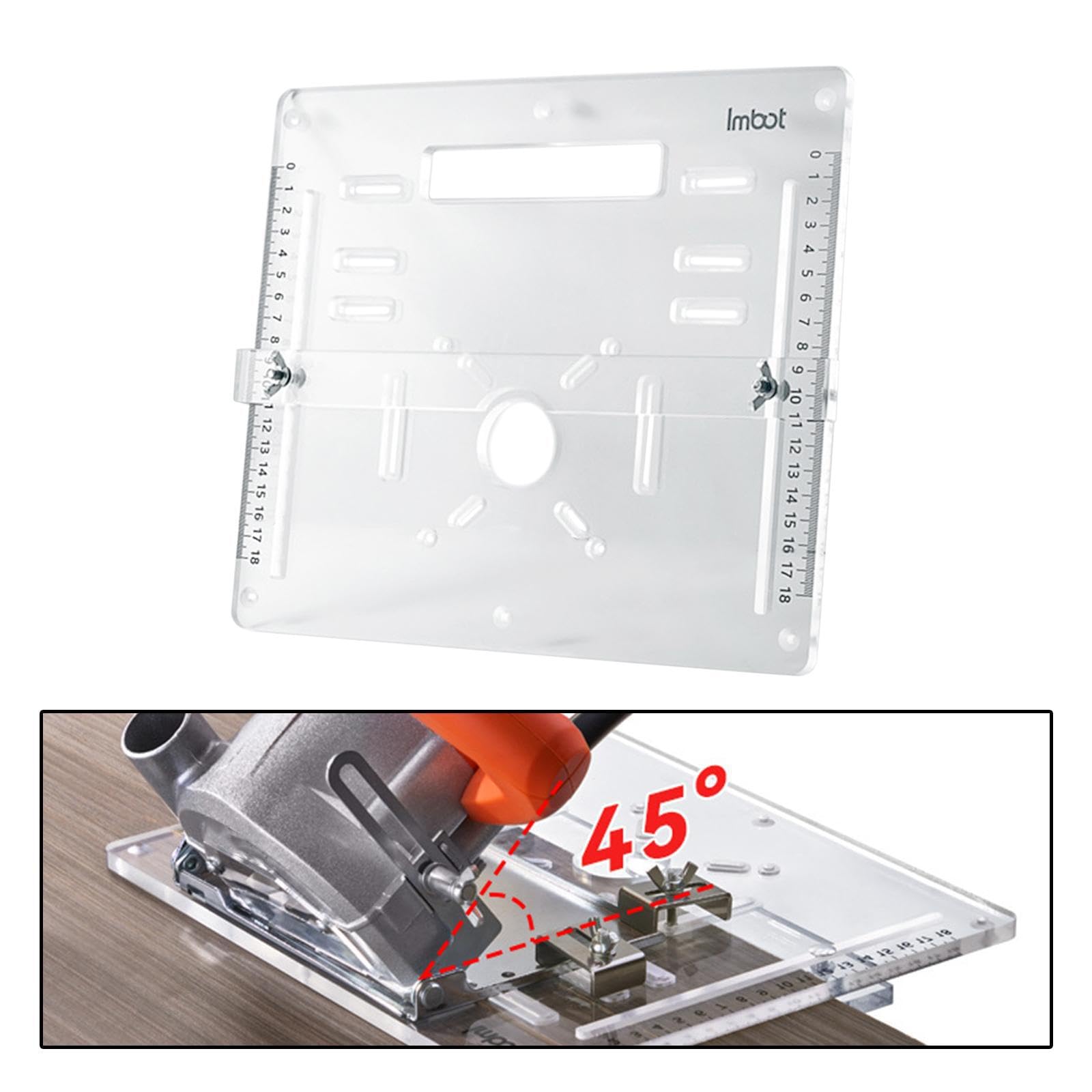 Placa de corte para carpintero sin perforaciones y placa inferior de riel guía para sierra circular con excelente durabilidad Base de máquina de, Claro, l