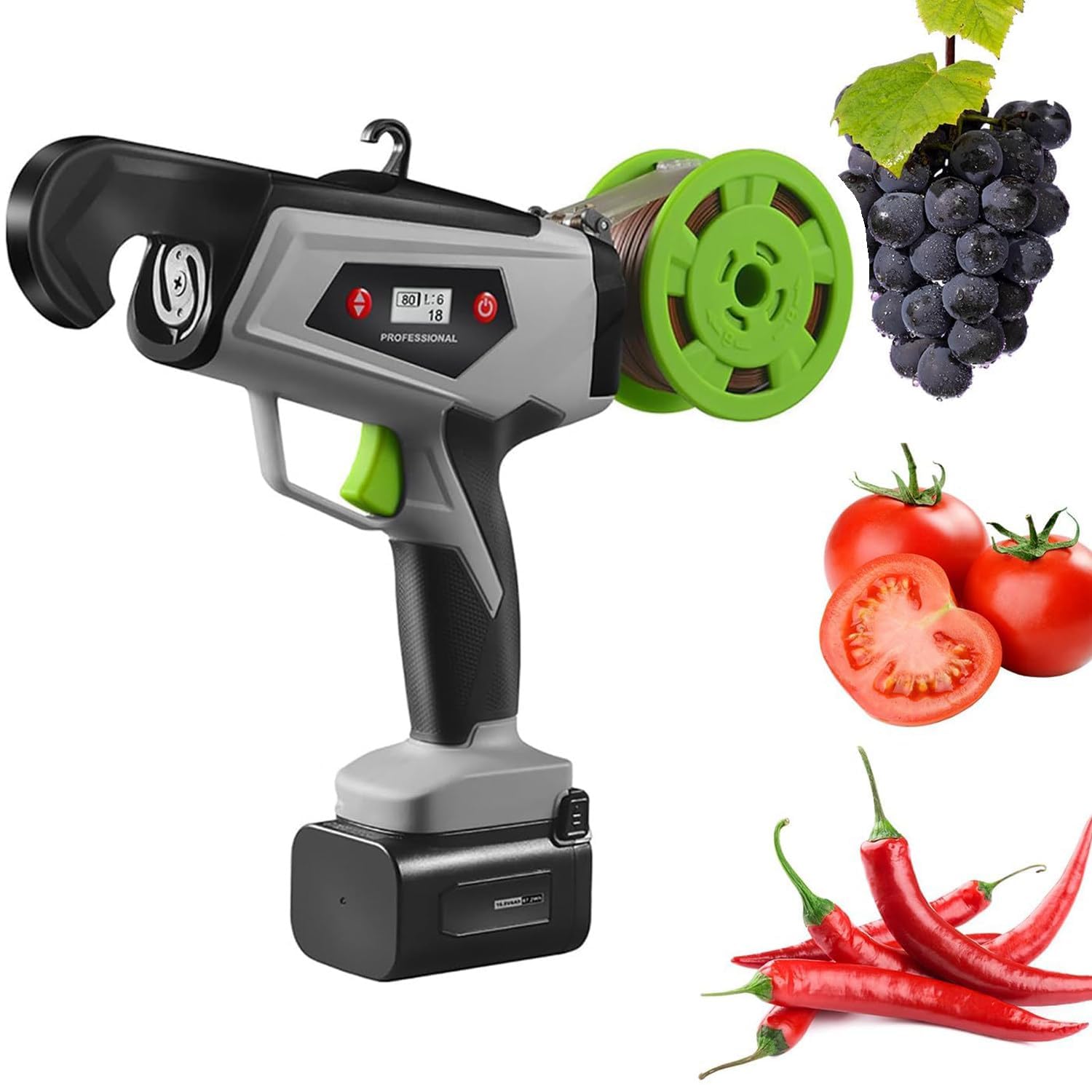 Legatrice elettrica per impianti con regolazione a 6 velocità, strumento di legatura per giardino, fattoria, viti